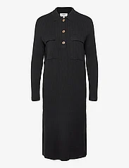 Object - OBJNOELLE POLO KNIT DRESS - knitted dresses - black - 0
