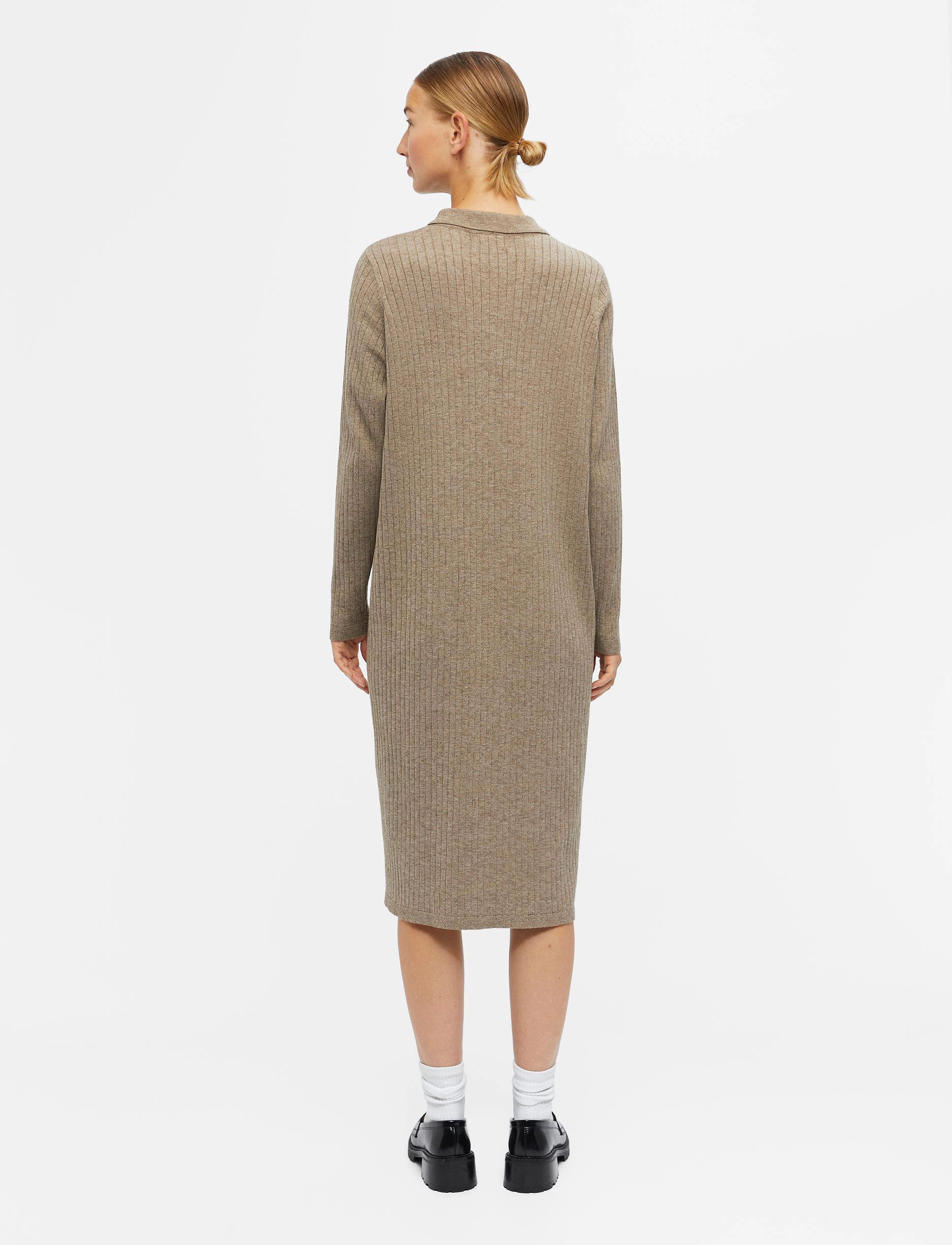 Object - OBJNOELLE POLO KNIT DRESS - laveste priser - fossil - 3