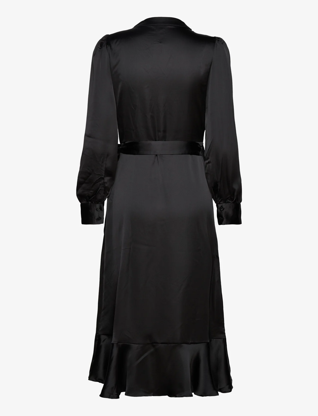 Object - OBJSATEEN WRAP DRESS A FAIR - vakarėlių drabužiai išparduotuvių kainomis - black - 1