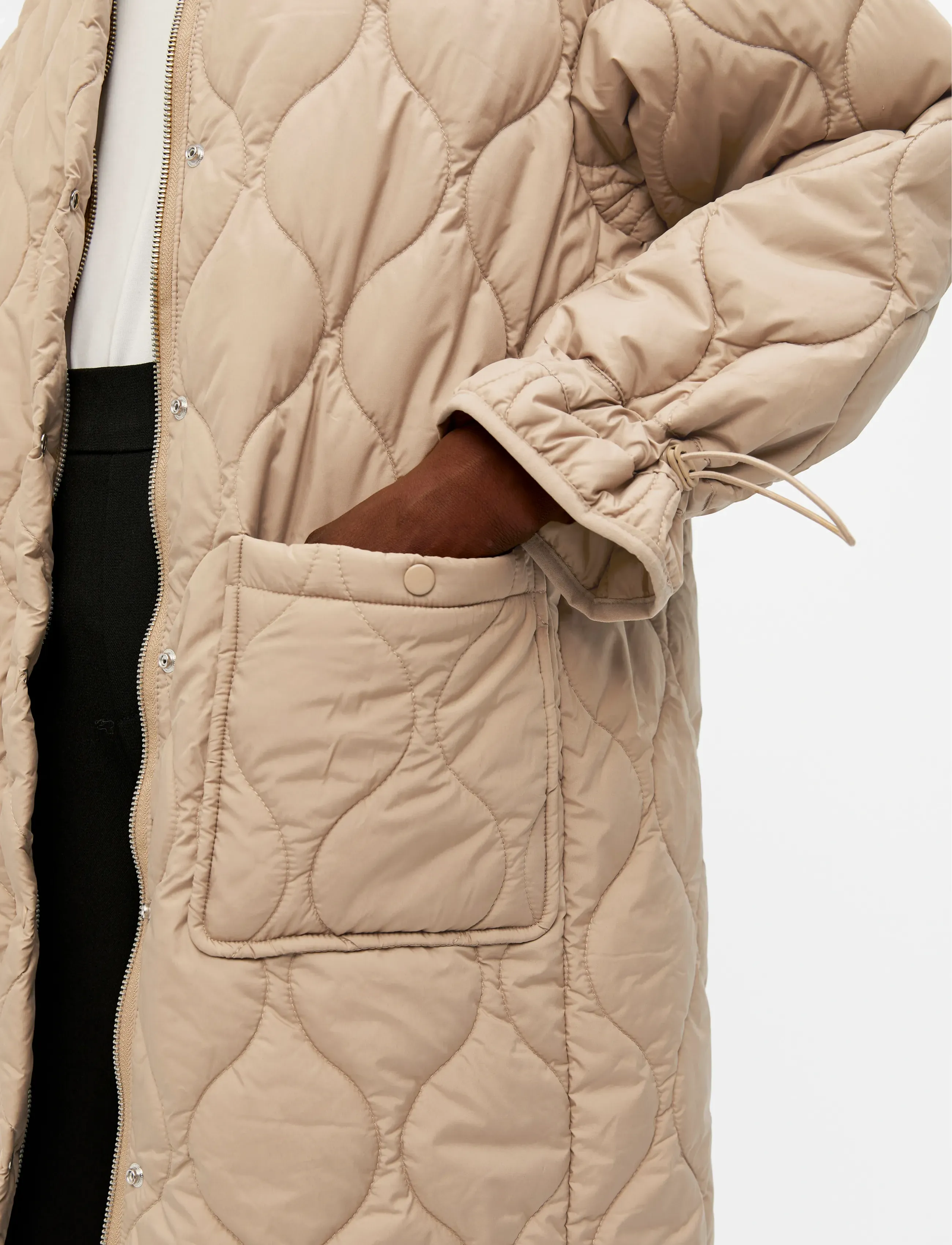 Object - OBJLINE LONG QUILTED JACKET - quilted jassen - cornstalk - 5