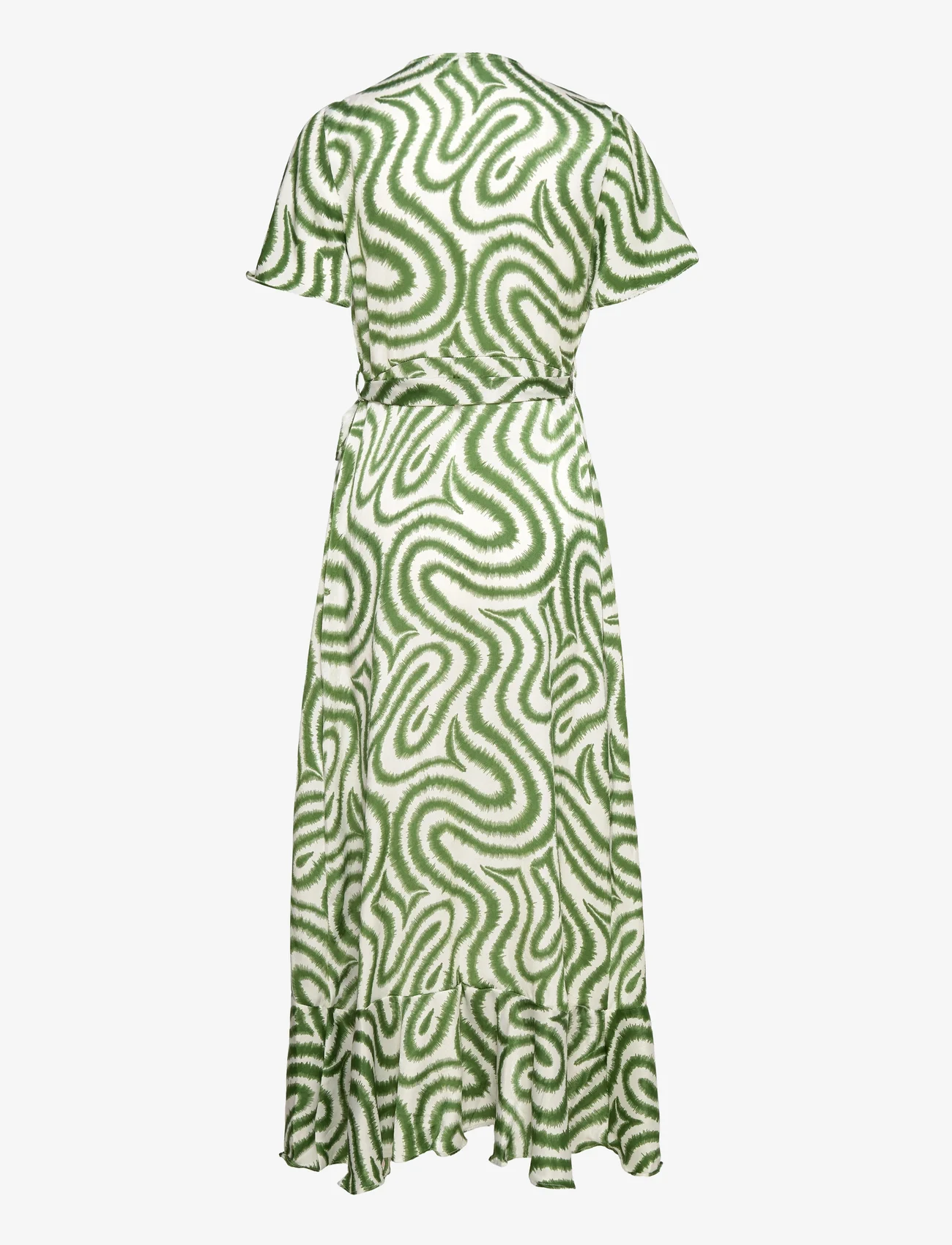 Object - OBJGREEN PAPAYA S/S WRAP LONG DRESS A - vasarinės suknelės - artichoke green - 1