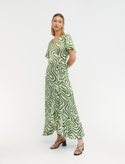 Object - OBJGREEN PAPAYA S/S WRAP LONG DRESS A - vasarinės suknelės - artichoke green - 4
