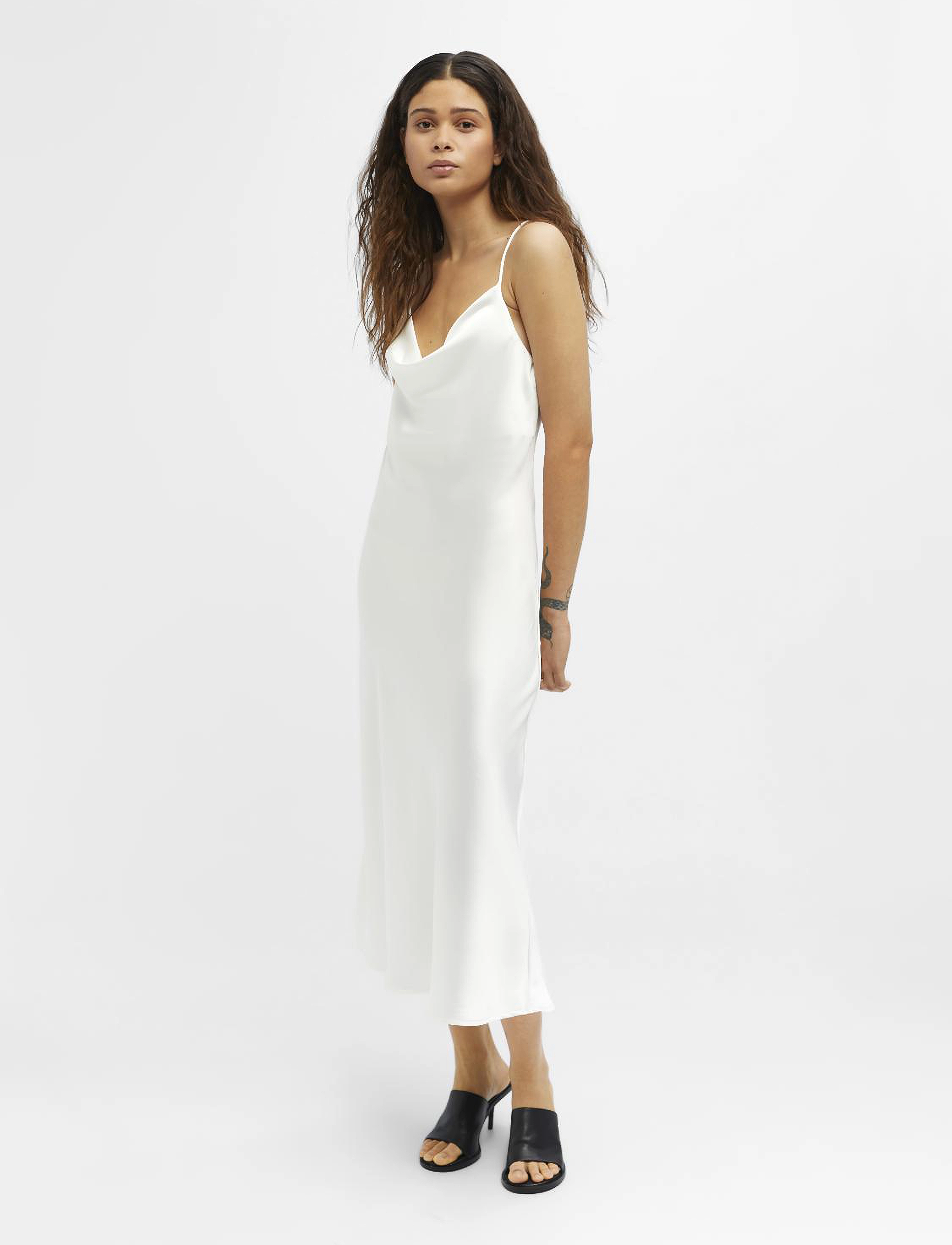 Object - OBJSATEEN S/L MIDI DRESS E DIV - konfirmation - cloud dancer - 4