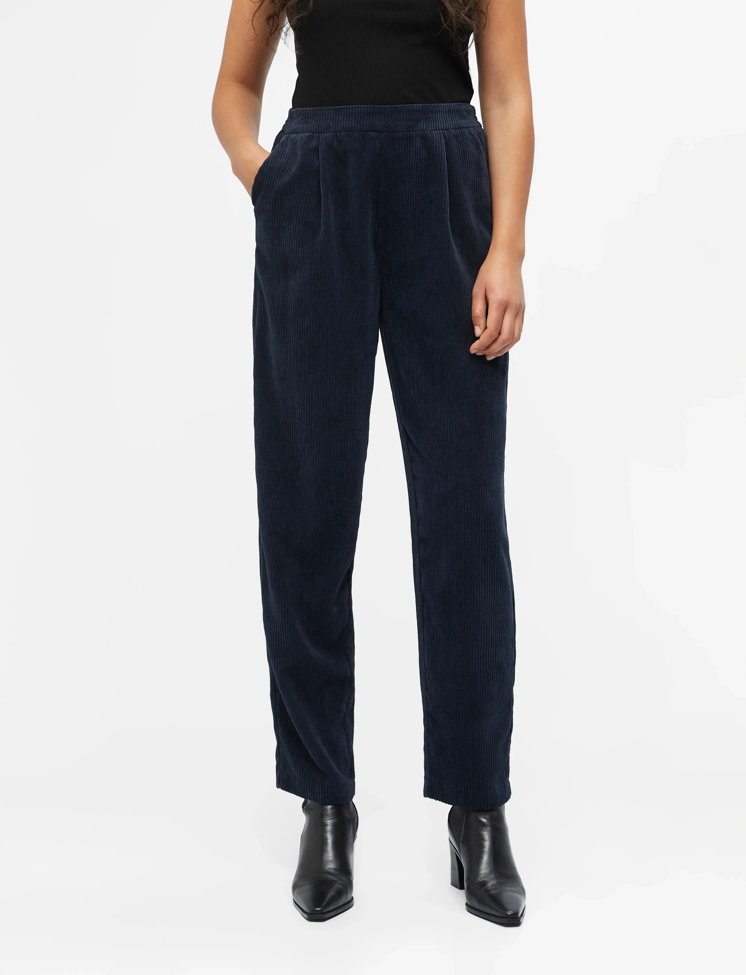 Object - OBJRITA MW BAGGY PANTS 123 - sirge säärega püksid - sky captain - 4
