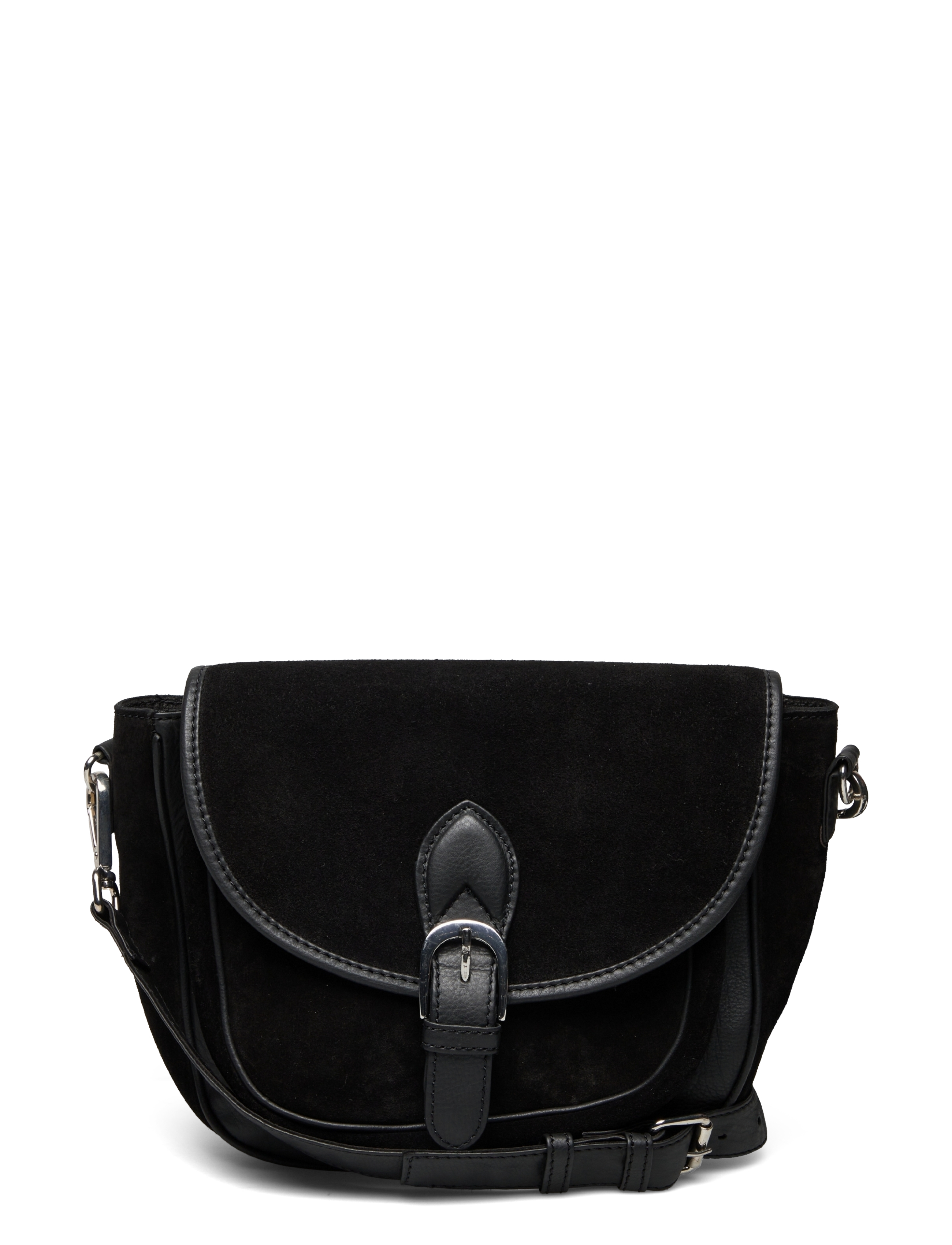 Object - OBJLORA SUEDE FLAP BAG 123 - black - 1
