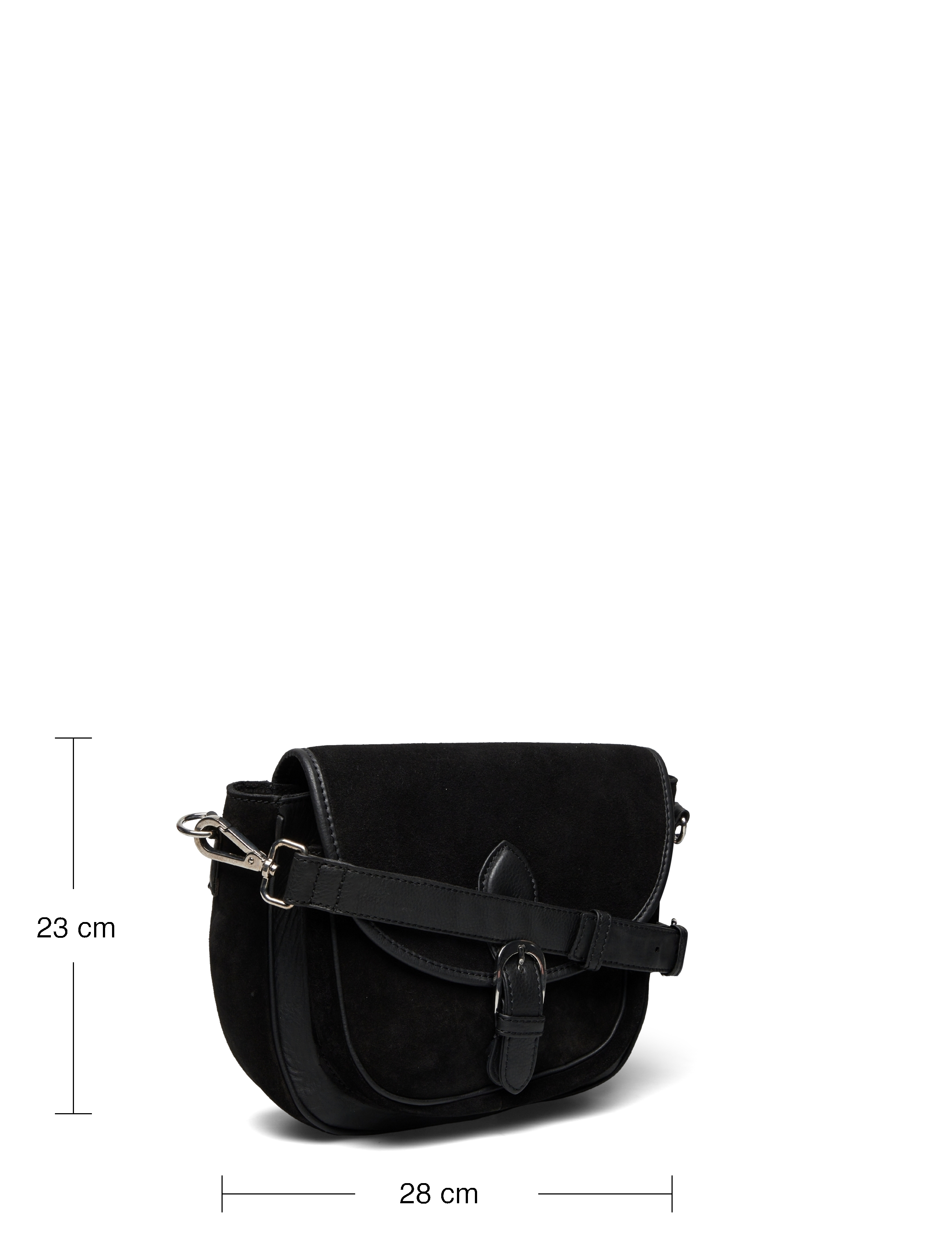 Object - OBJLORA SUEDE FLAP BAG 123 - black - 4