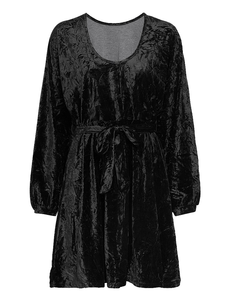 Object - OBJSHEREN L/S SHORT DRESS 124 - kurze kleider - black - 0
