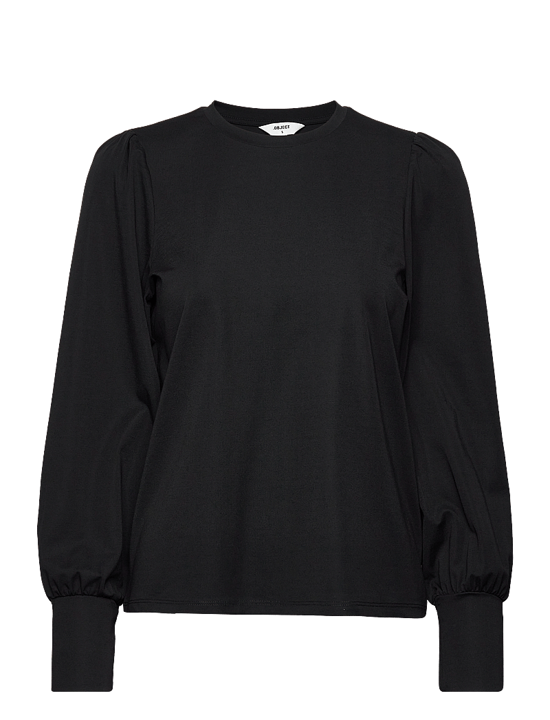 Object - OBJCAROLINE L/S TOP NOOS - långärmade blusar - black - 0