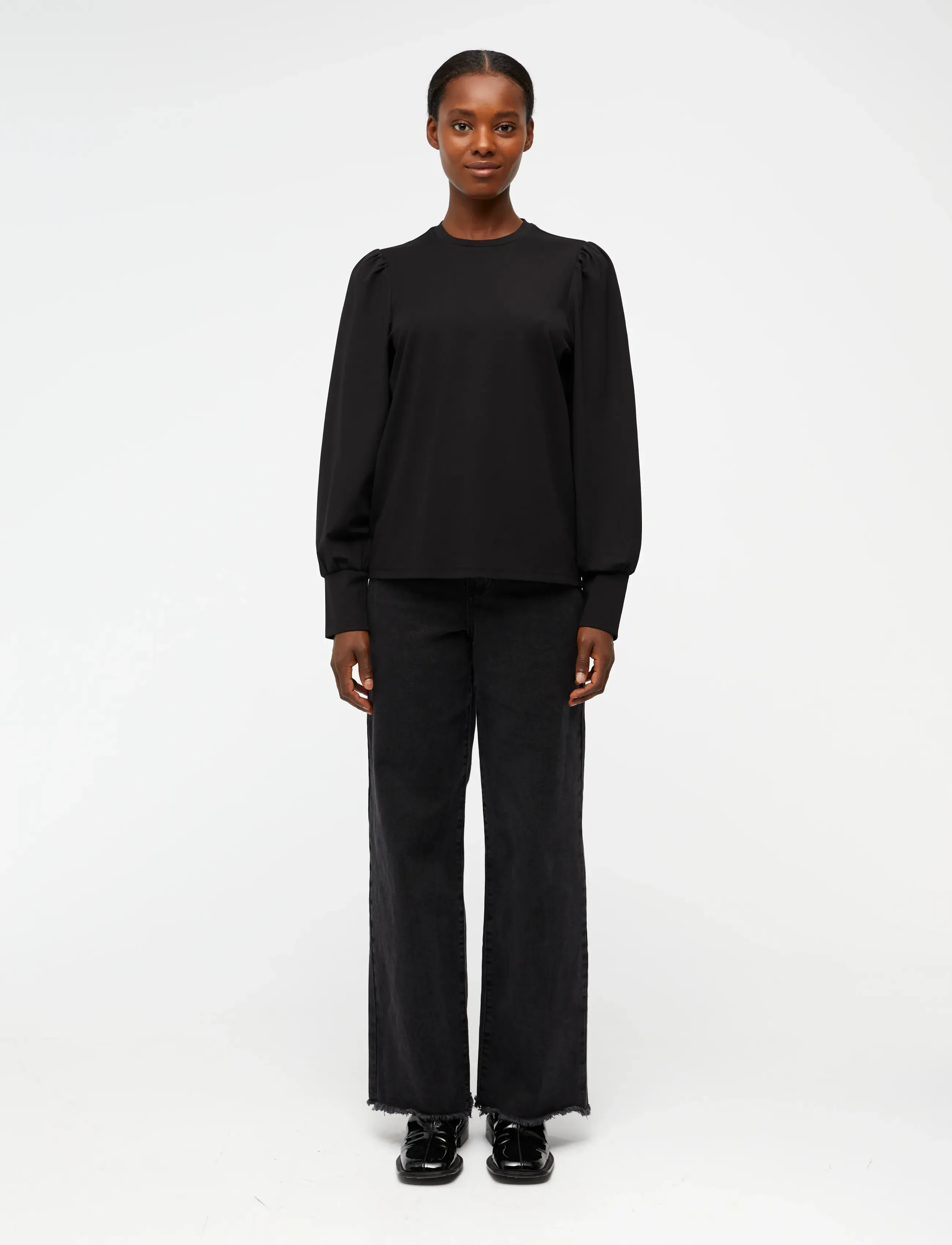 Object Objcaroline L/S Top Noos, XL, Black, Bluser > Langærmede, Dame