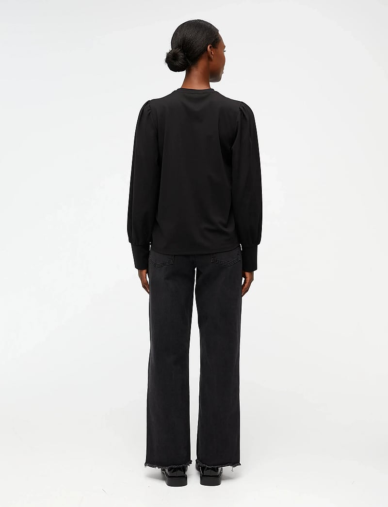 Object - OBJCAROLINE L/S TOP NOOS - langærmede bluser - black - 3