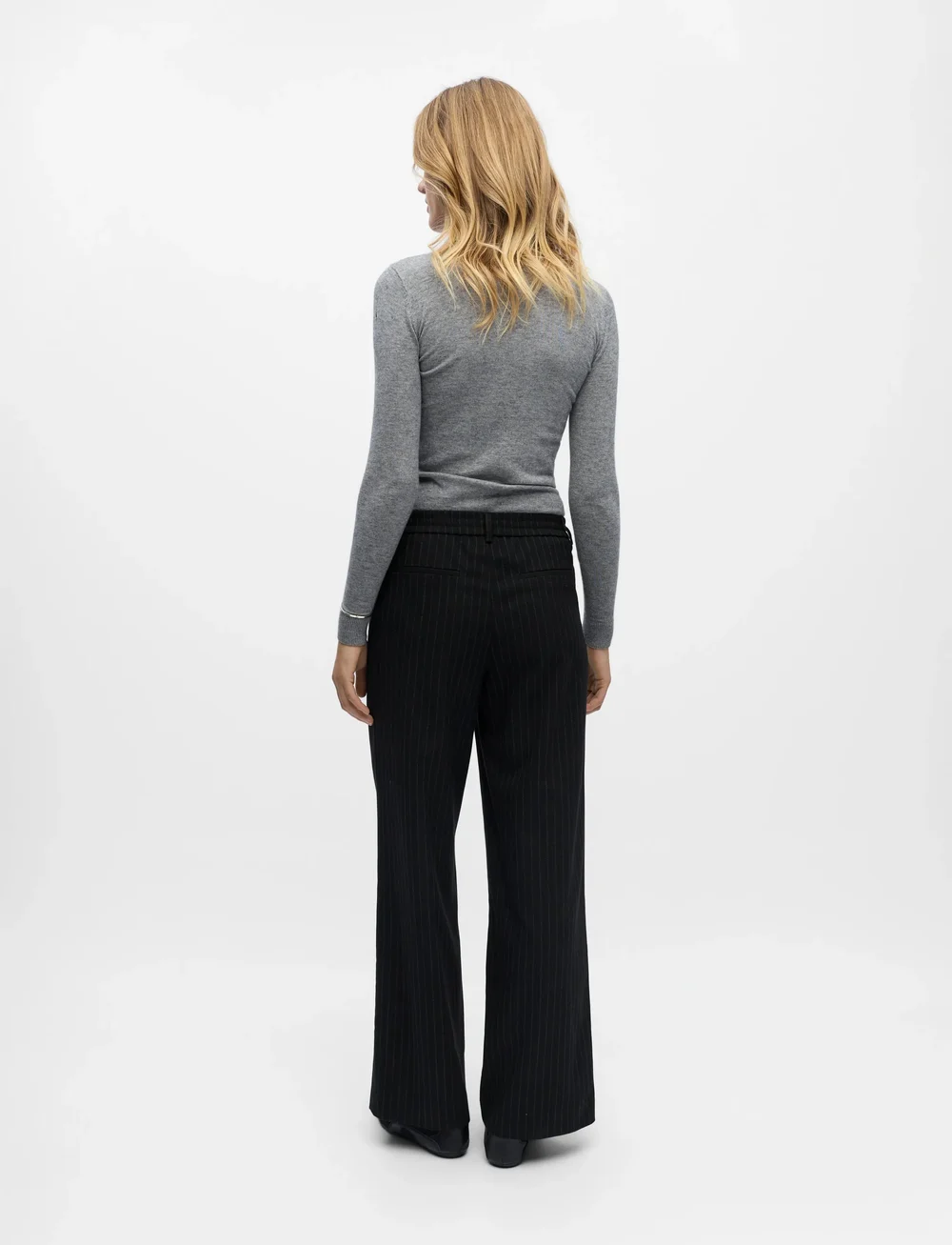 Object - OBJLISA WIDE PANT AOP NOOS - bukser med brede ben - black - 3