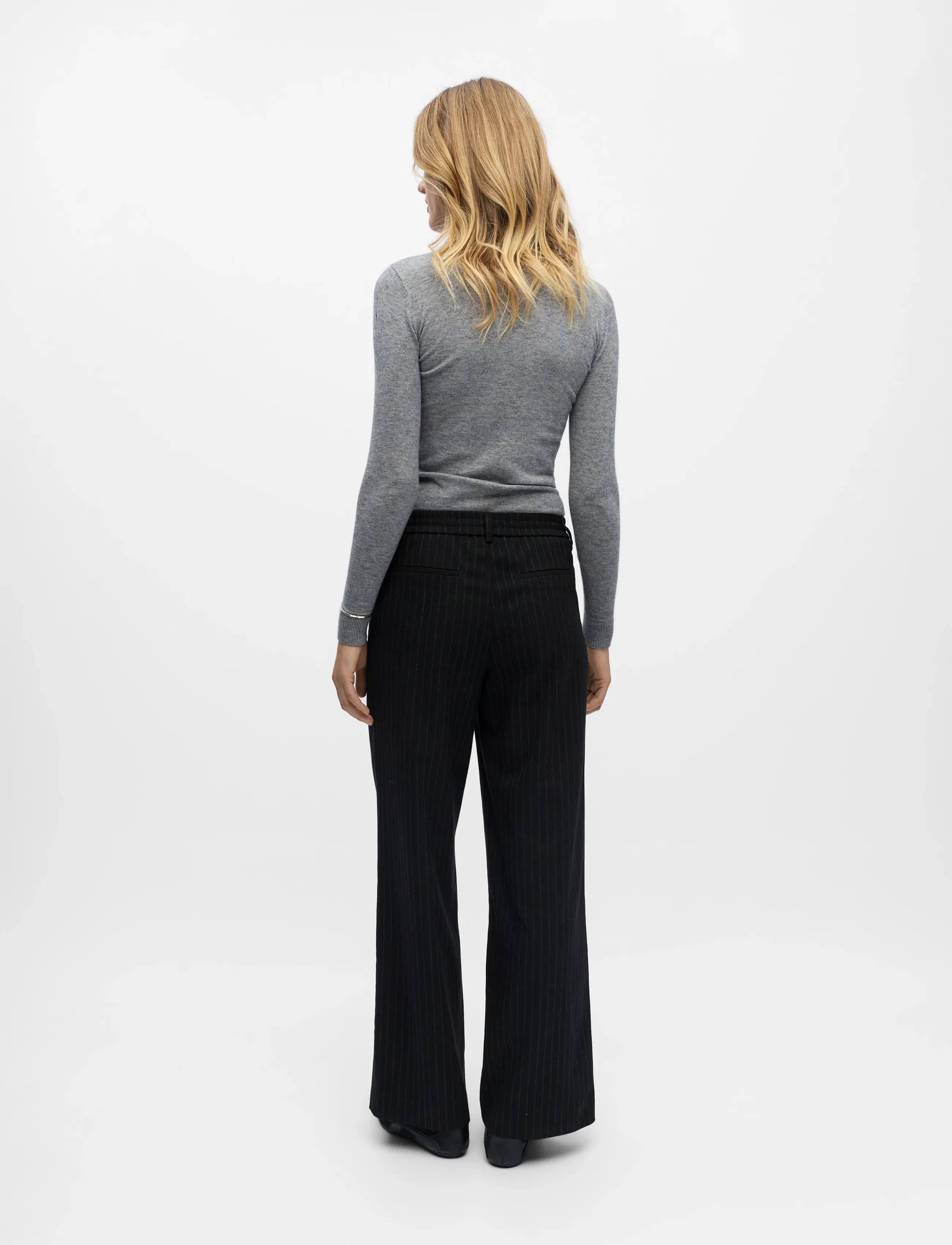 Object - OBJLISA WIDE PANT AOP NOOS - hosen mit weitem bein - black - 3