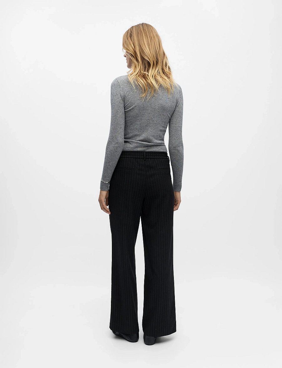 Object - OBJLISA WIDE PANT AOP NOOS - hosen mit weitem bein - black - 3