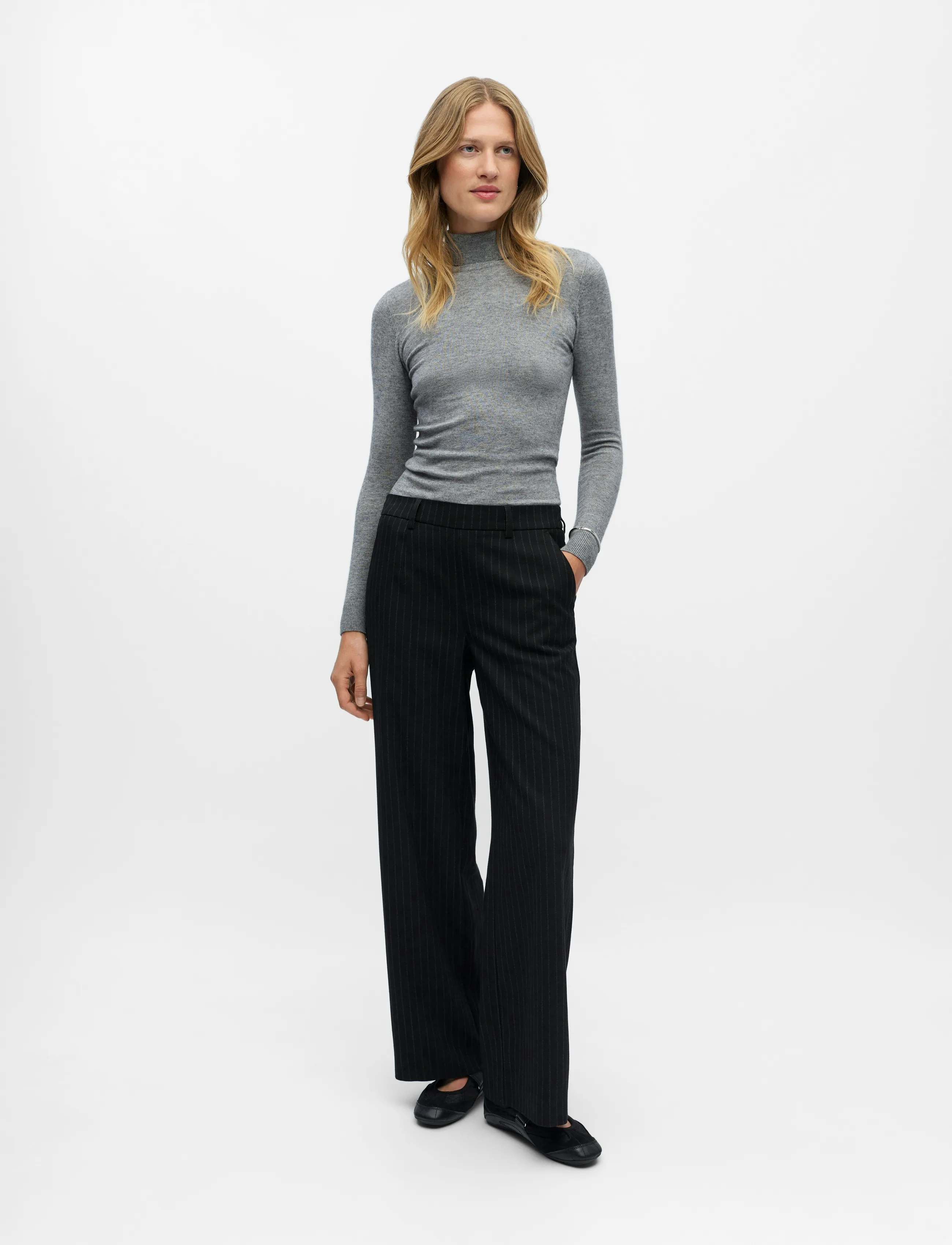 Object - OBJLISA WIDE PANT AOP NOOS - wide leg trousers - black - 4