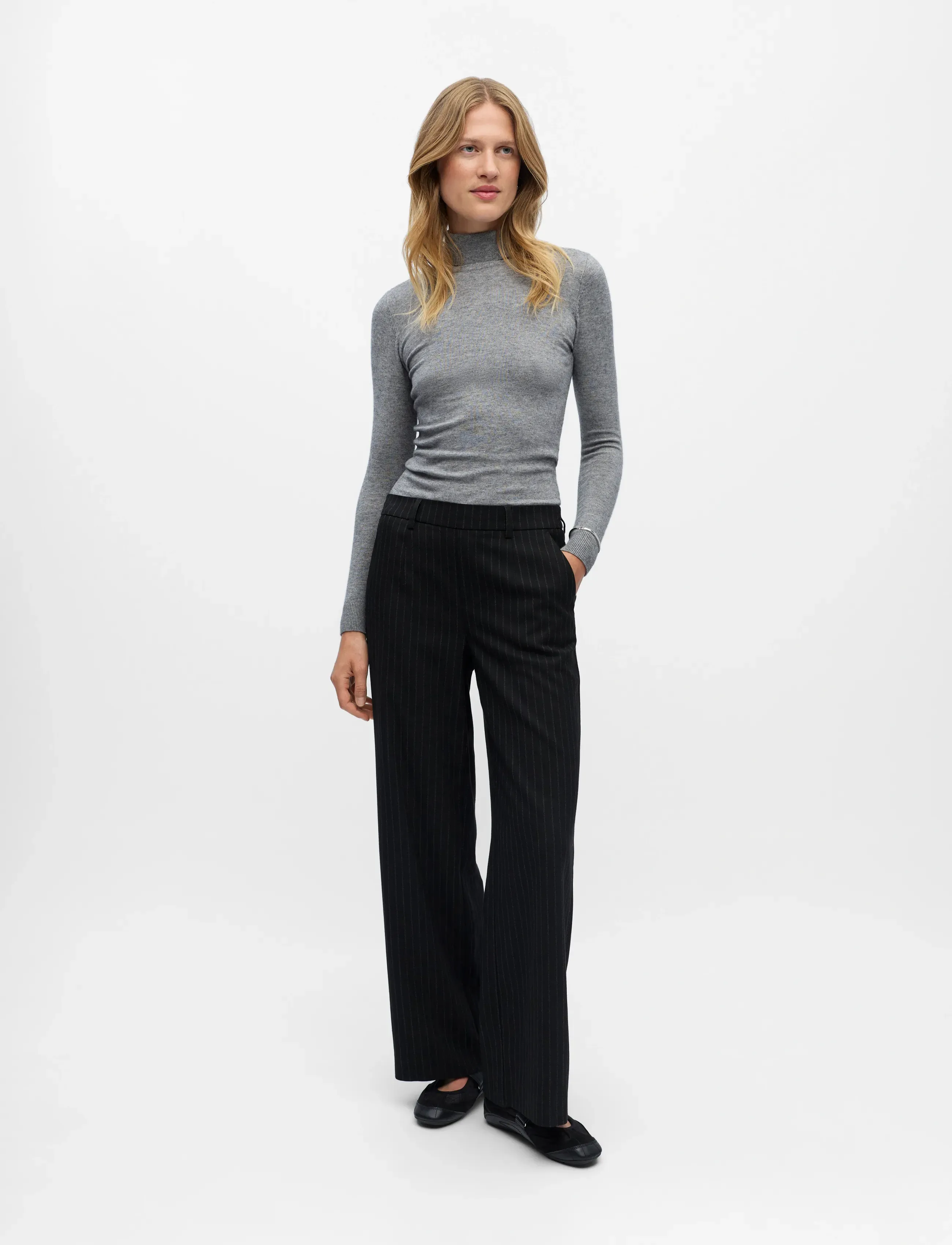 Object - OBJLISA WIDE PANT AOP NOOS - hosen mit weitem bein - black - 5