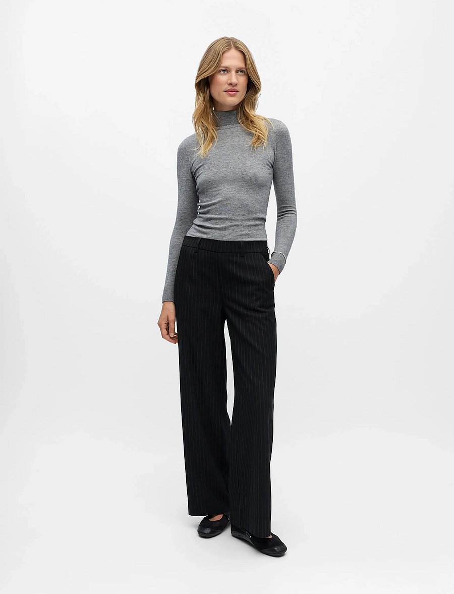 Object - OBJLISA WIDE PANT AOP NOOS - hosen mit weitem bein - black - 5