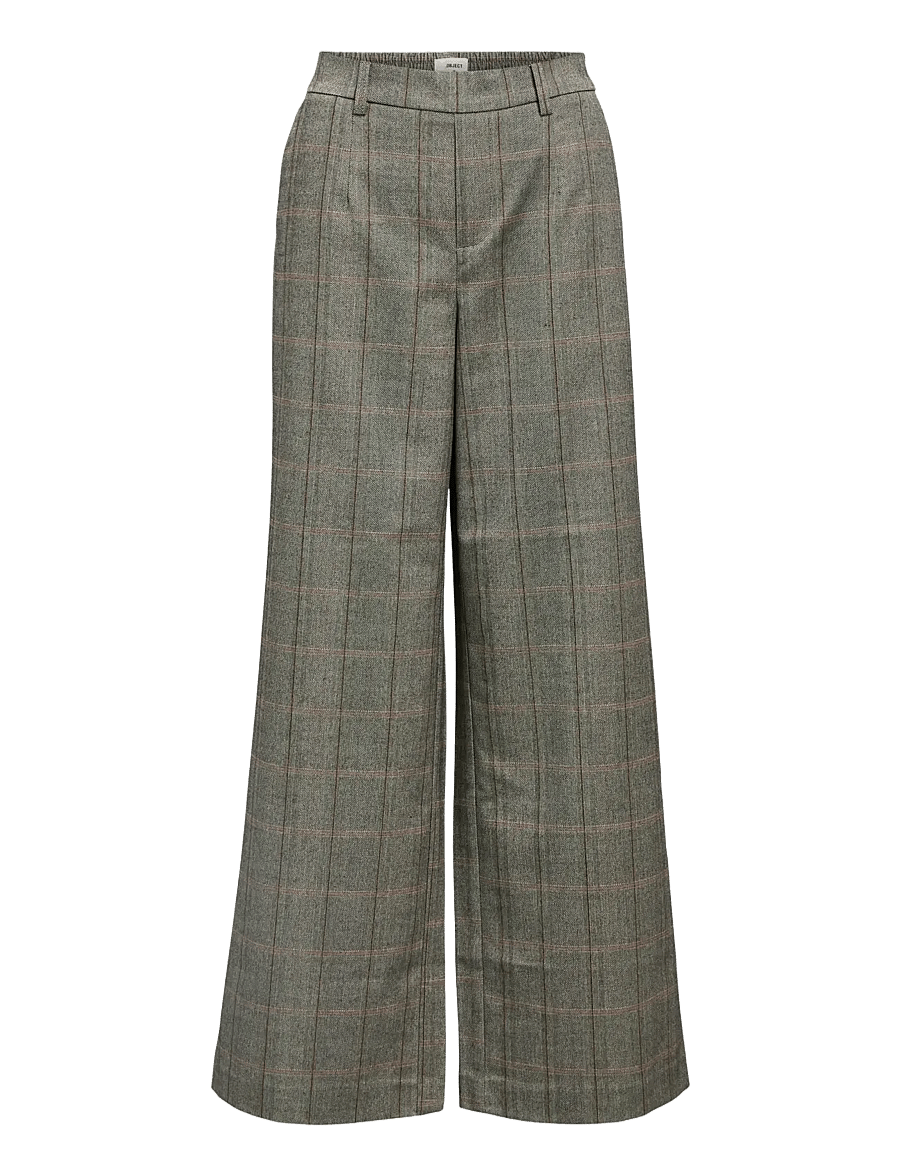 Object - OBJLISA WIDE PANT AOP NOOS - hosen mit weitem bein - black - 1
