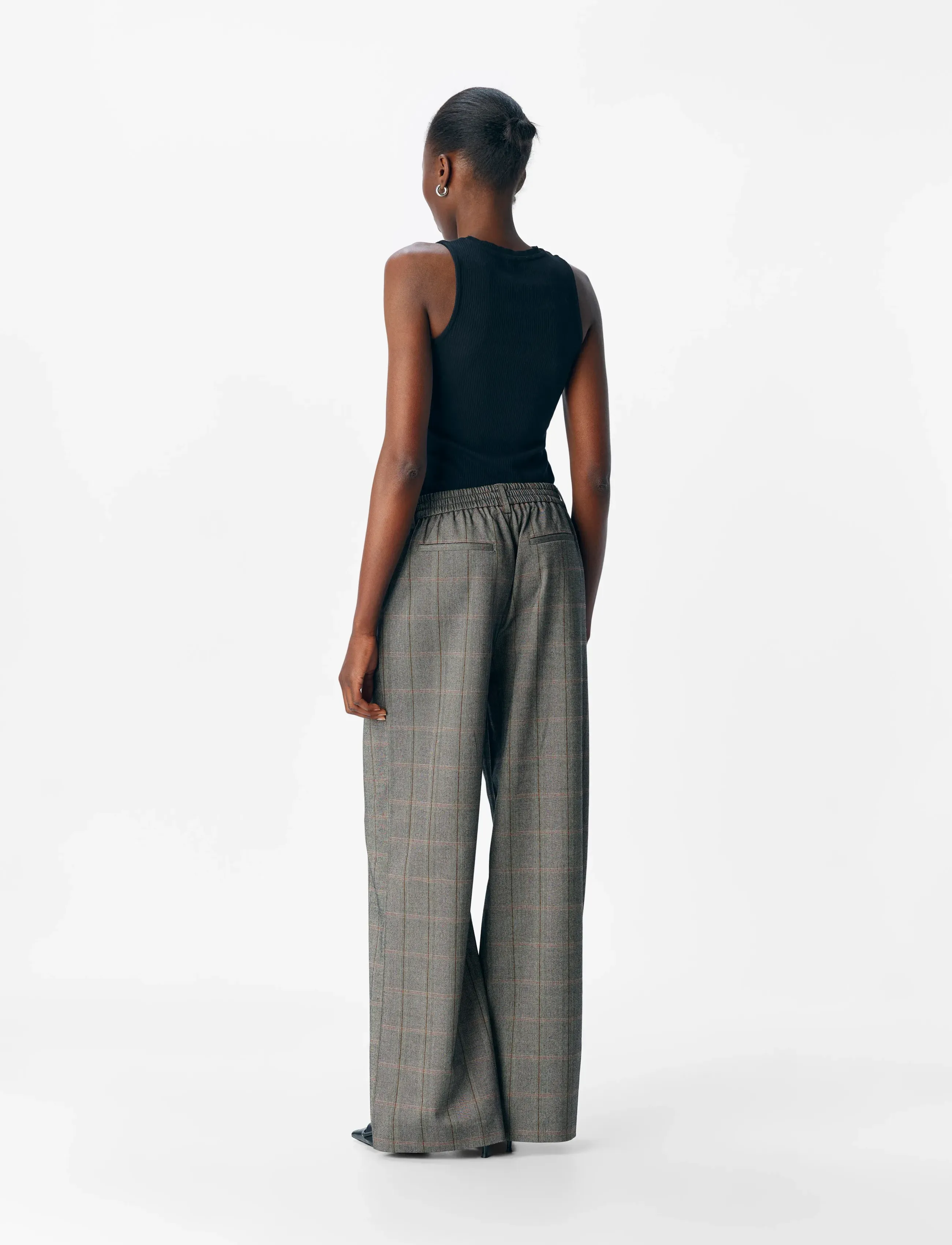 Object - OBJLISA WIDE PANT AOP NOOS - hosen mit weitem bein - black - 3
