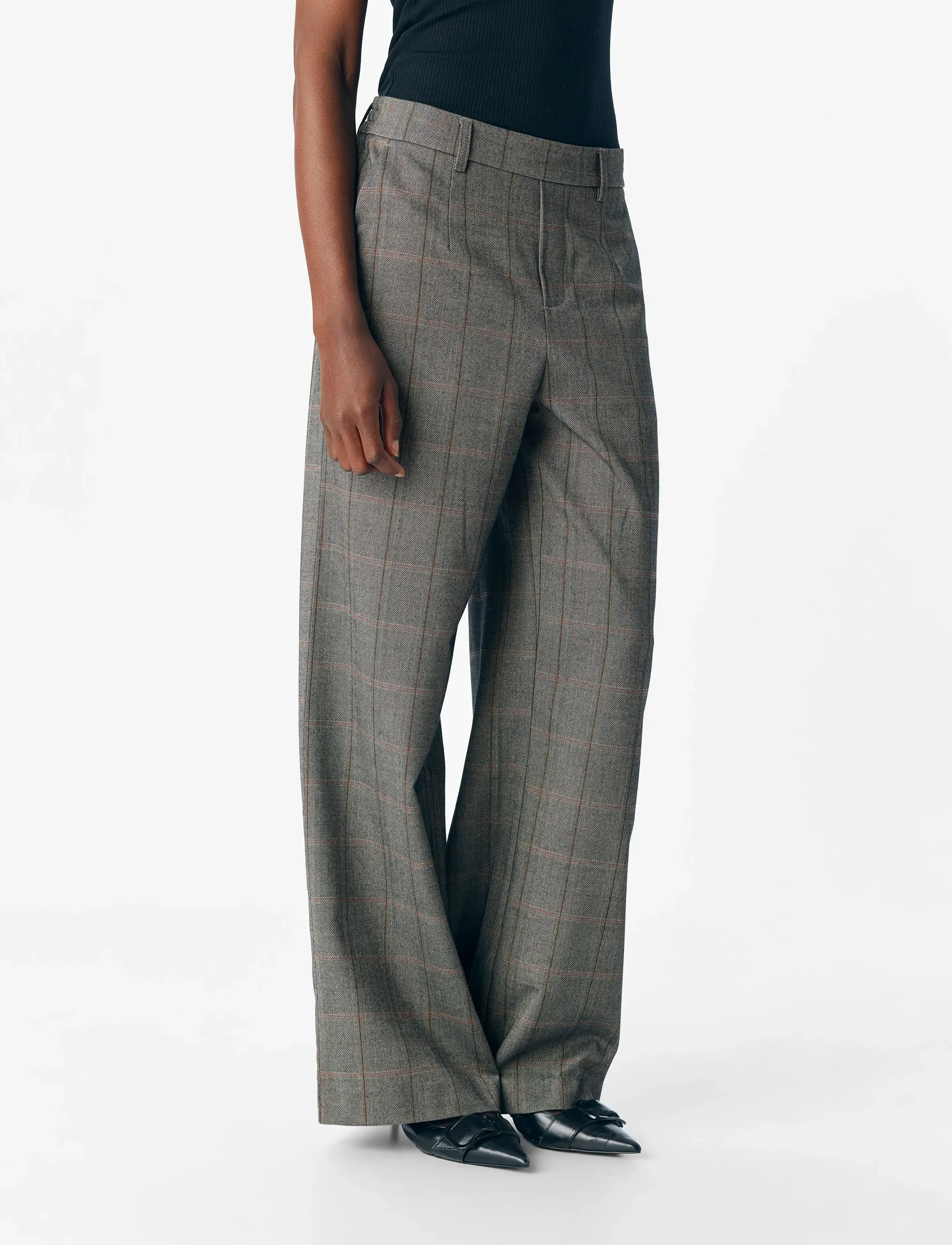 Object - OBJLISA WIDE PANT AOP NOOS - hosen mit weitem bein - black - 4