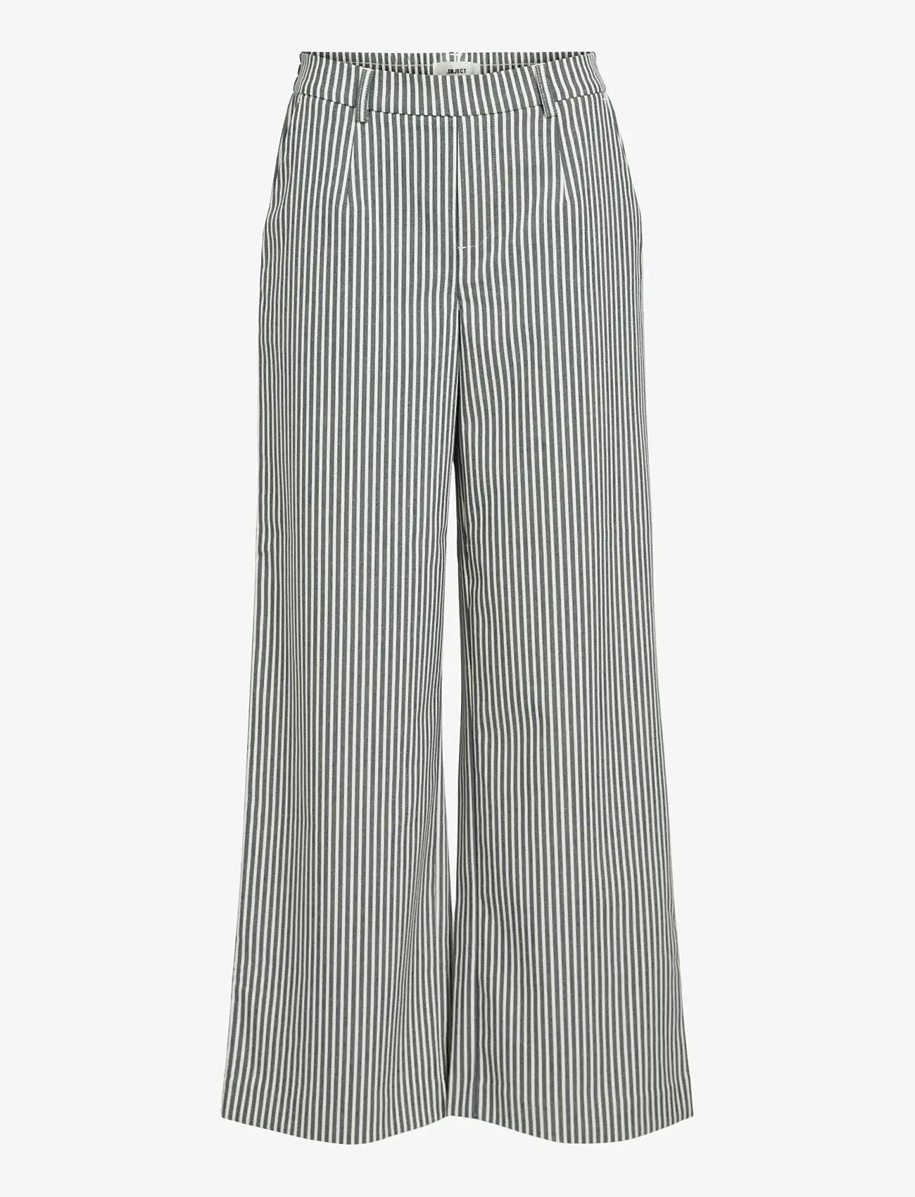 Object - OBJLISA WIDE PANT AOP NOOS - bukser med brede ben - cloud dancer - 1