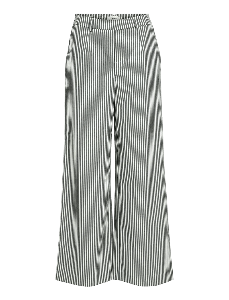 Object - OBJLISA WIDE PANT AOP NOOS - hosen mit weitem bein - cloud dancer - 1