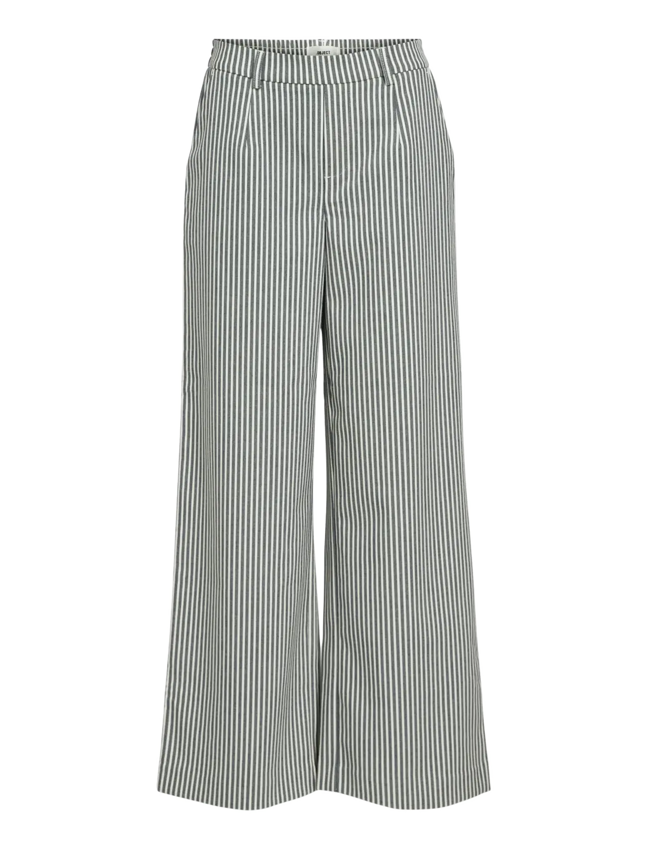 Object OBJLISA WIDE PANT AOP NOOS - Byxor - CLOUD DANCER / green