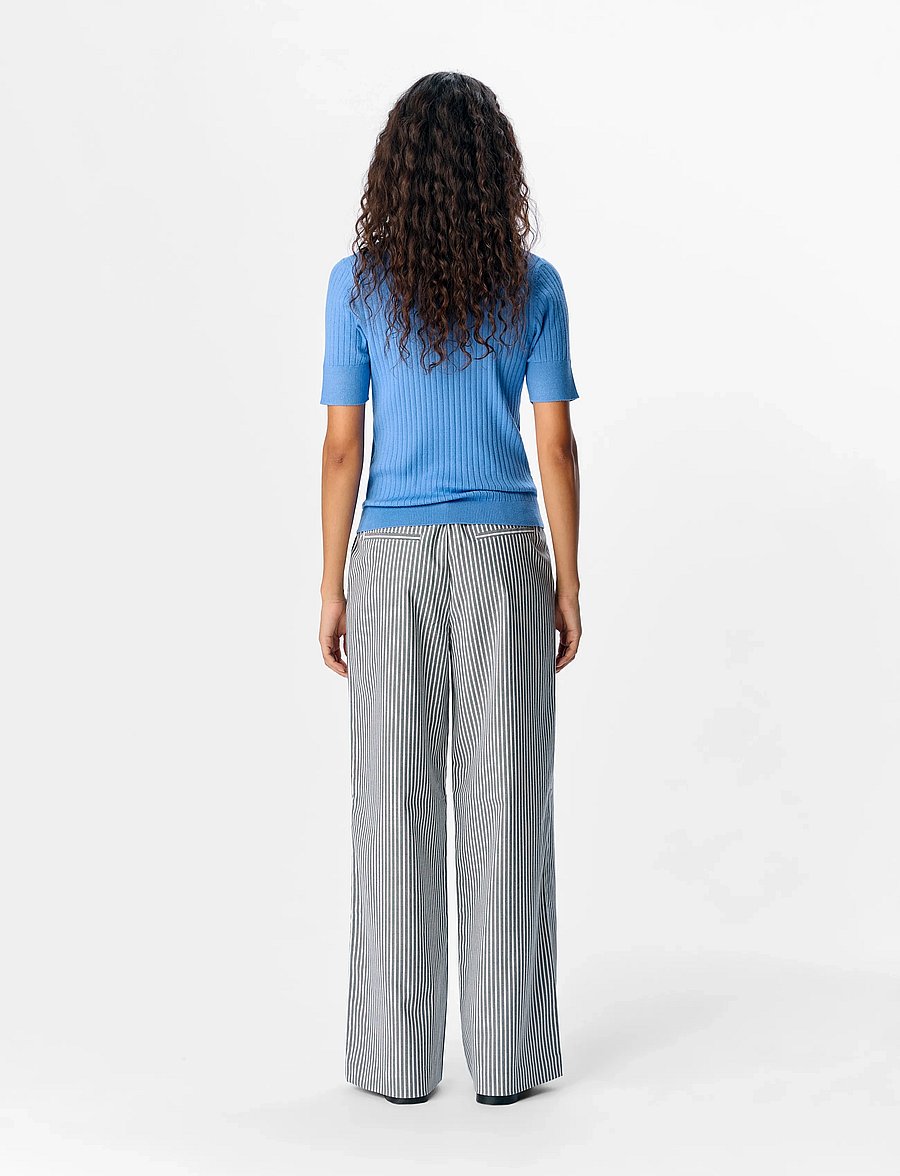 Object - OBJLISA WIDE PANT AOP NOOS - hosen mit weitem bein - cloud dancer - 3