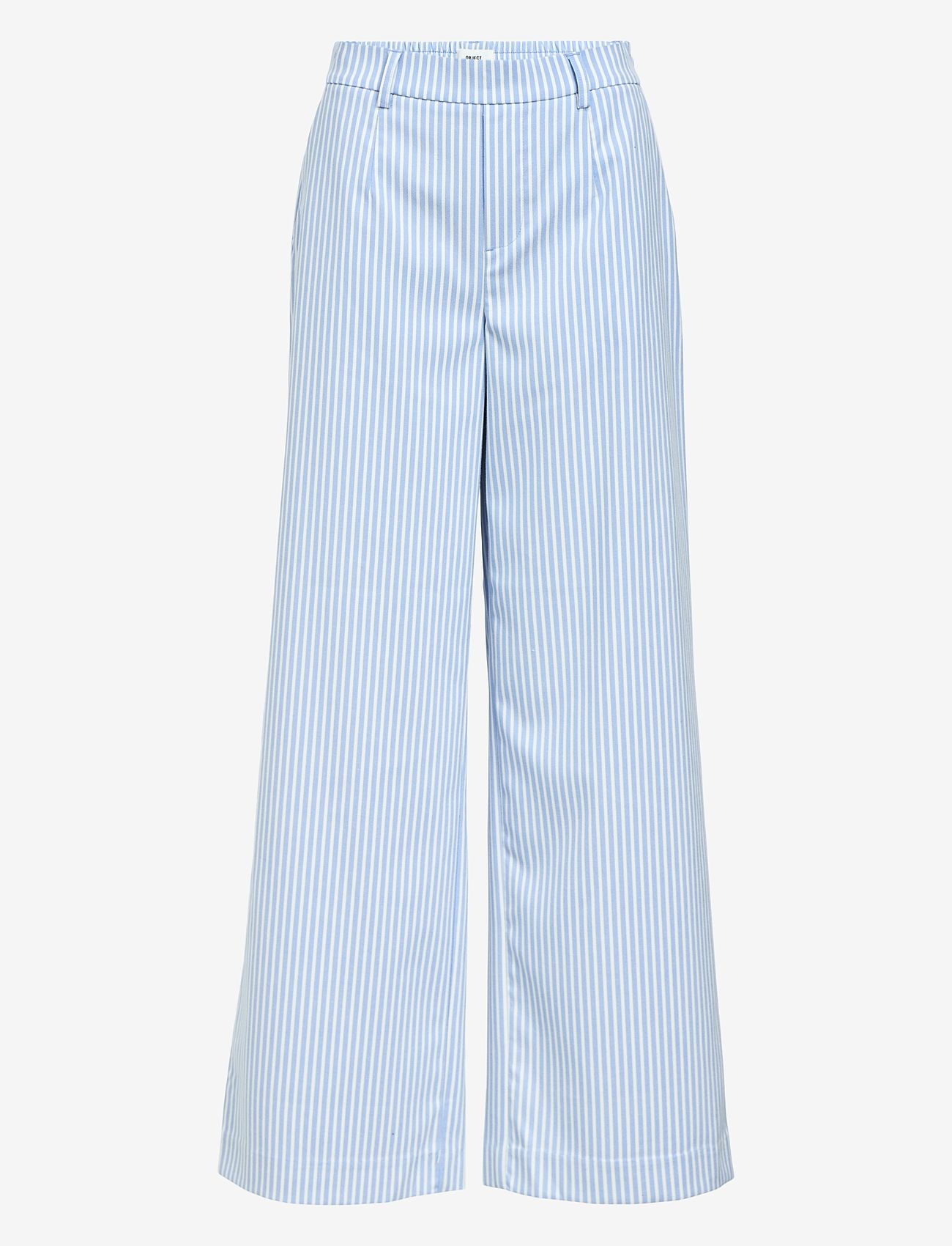 Object - OBJLISA WIDE PANT AOP NOOS - vida byxor - cloud dancer - 1