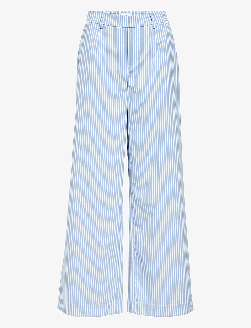 Object - OBJLISA WIDE PANT AOP NOOS - spodnie szerokie - cloud dancer - 1