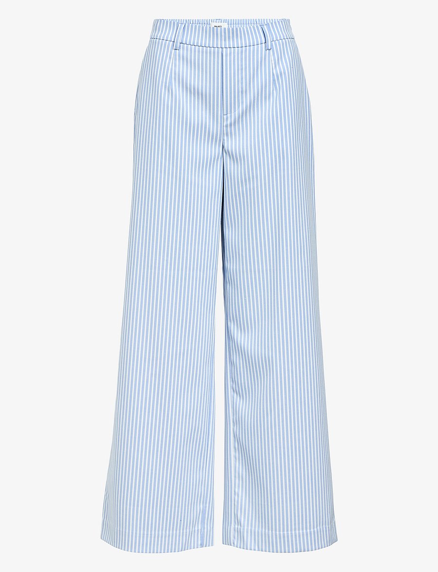 Object - OBJLISA WIDE PANT AOP NOOS - hosen mit weitem bein - cloud dancer - 1