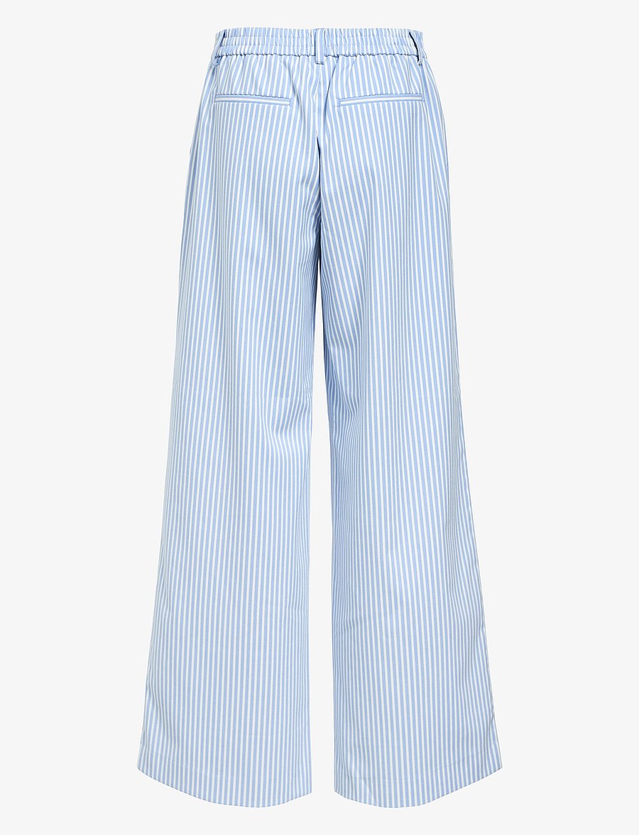 Object - OBJLISA WIDE PANT AOP NOOS - hosen mit weitem bein - cloud dancer - 2