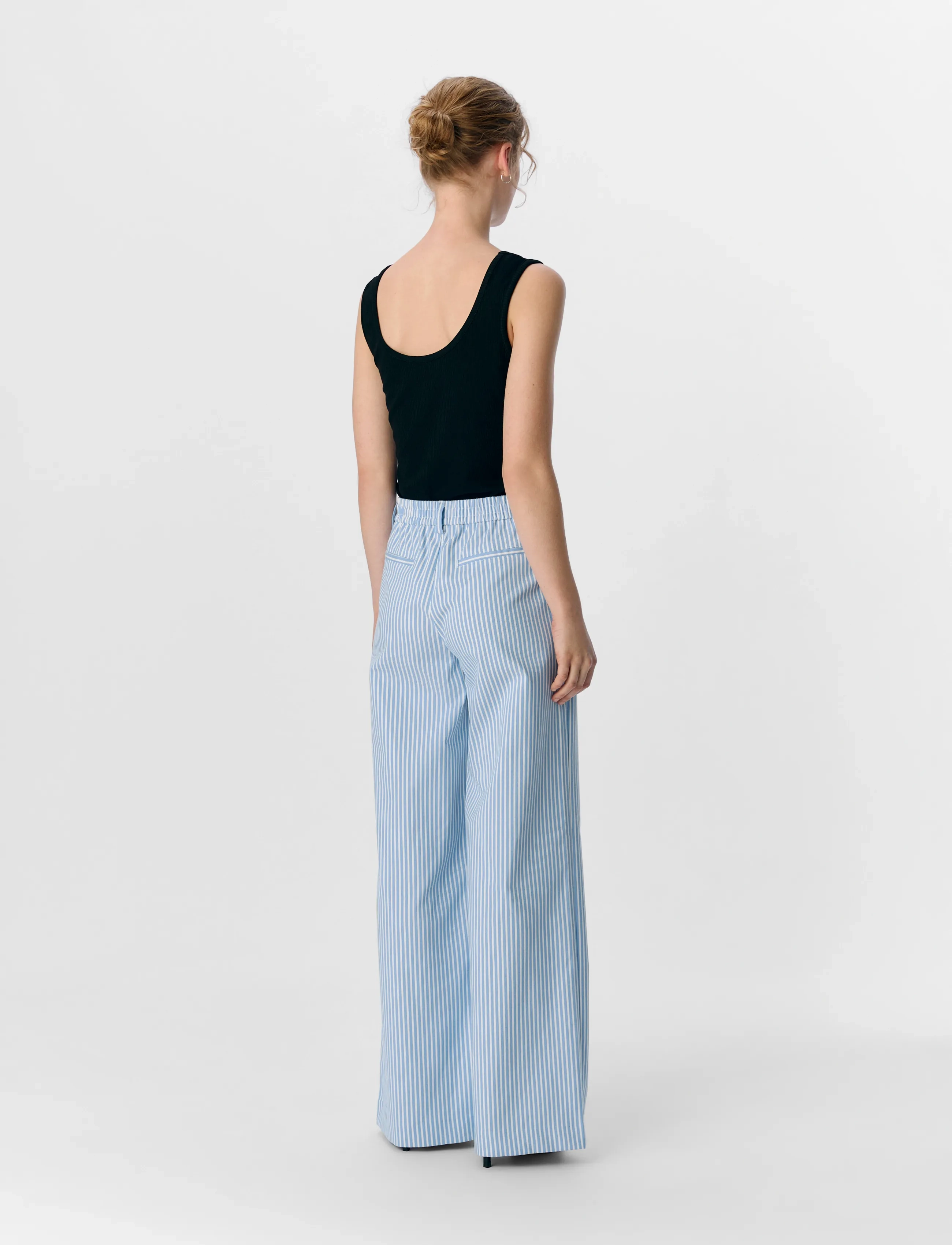 Object - OBJLISA WIDE PANT AOP NOOS - vida byxor - cloud dancer - 3