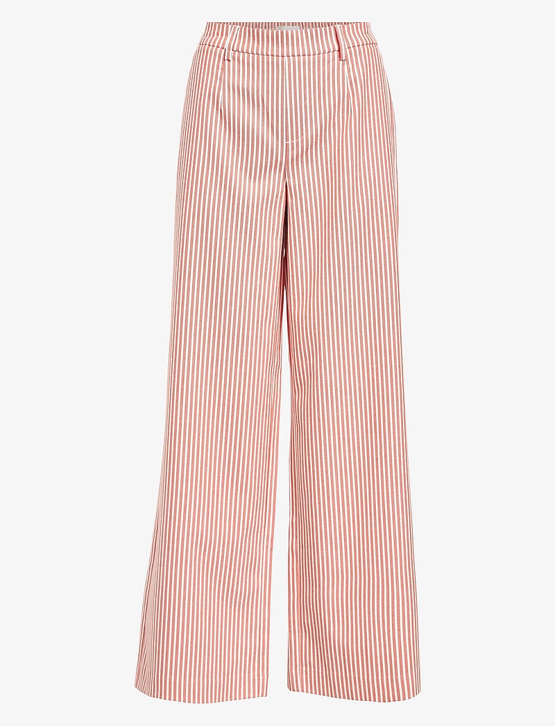 Object - OBJLISA WIDE PANT AOP NOOS - hosen mit weitem bein - cloud dancer - 1