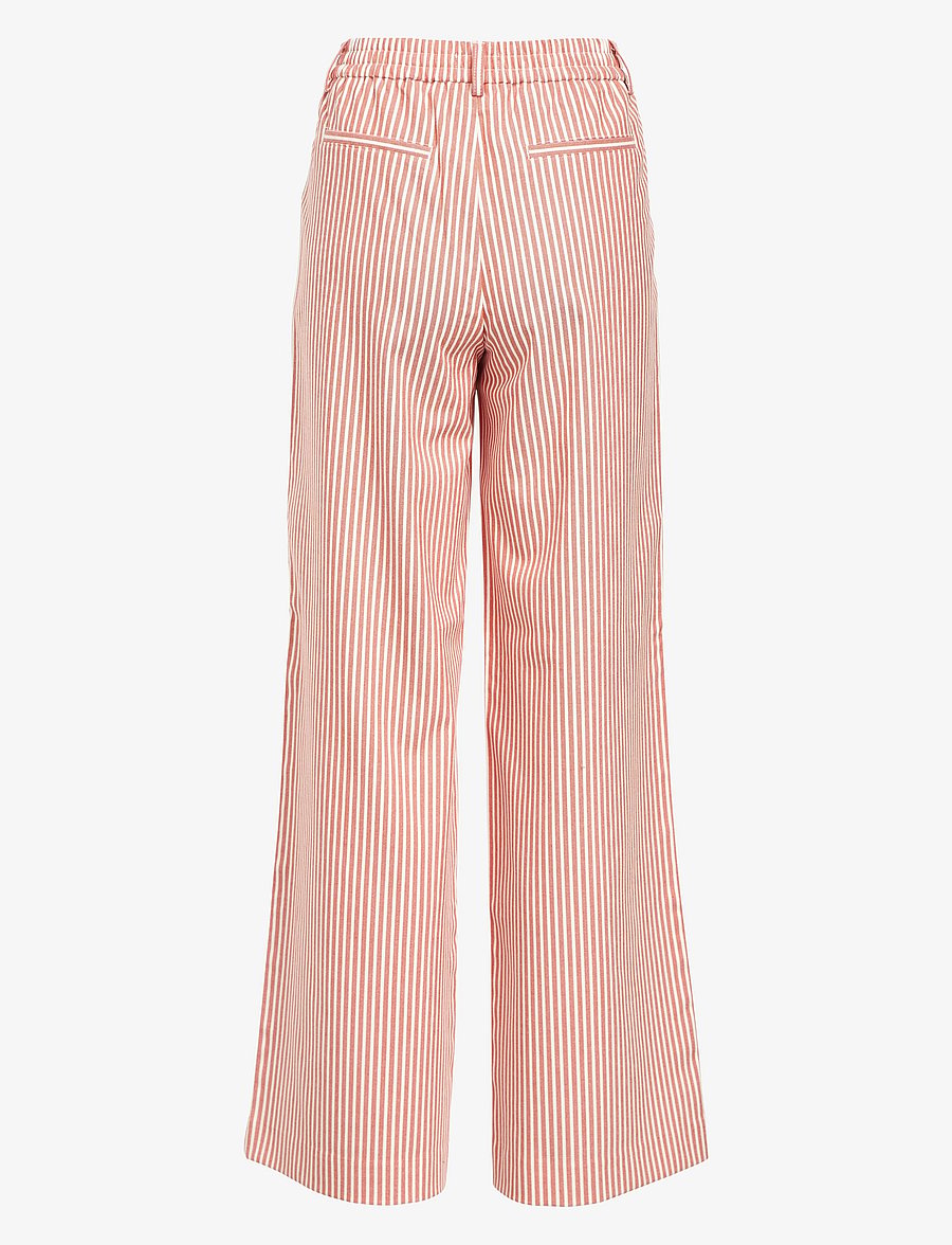 Object - OBJLISA WIDE PANT AOP NOOS - hosen mit weitem bein - cloud dancer - 2