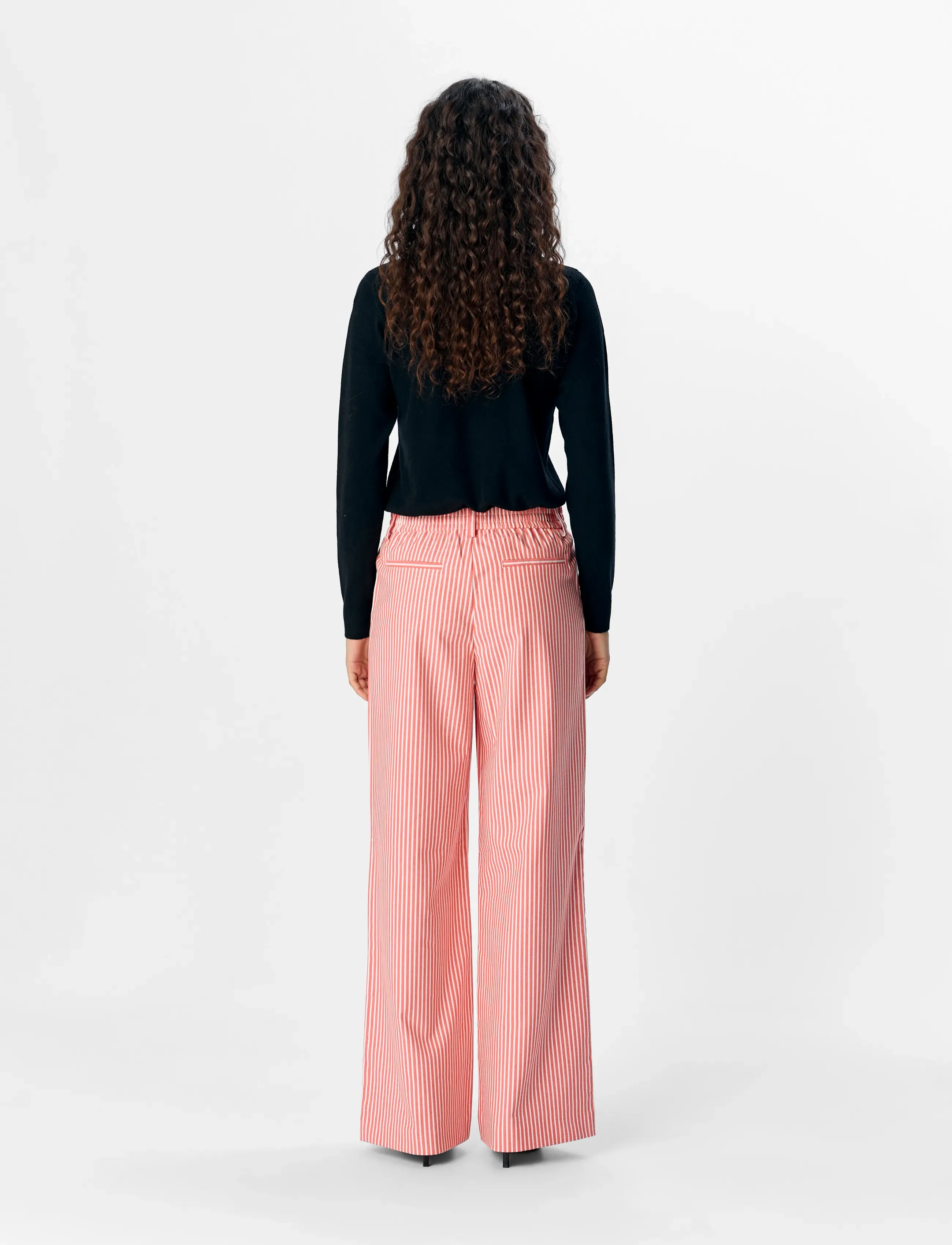Object - OBJLISA WIDE PANT AOP NOOS - buxur með víðum skálmum - cloud dancer - 3