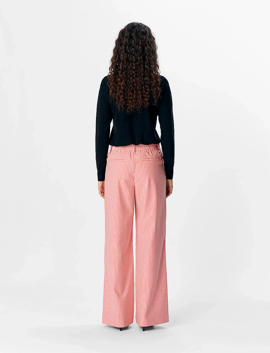 Object - OBJLISA WIDE PANT AOP NOOS - hosen mit weitem bein - cloud dancer - 3
