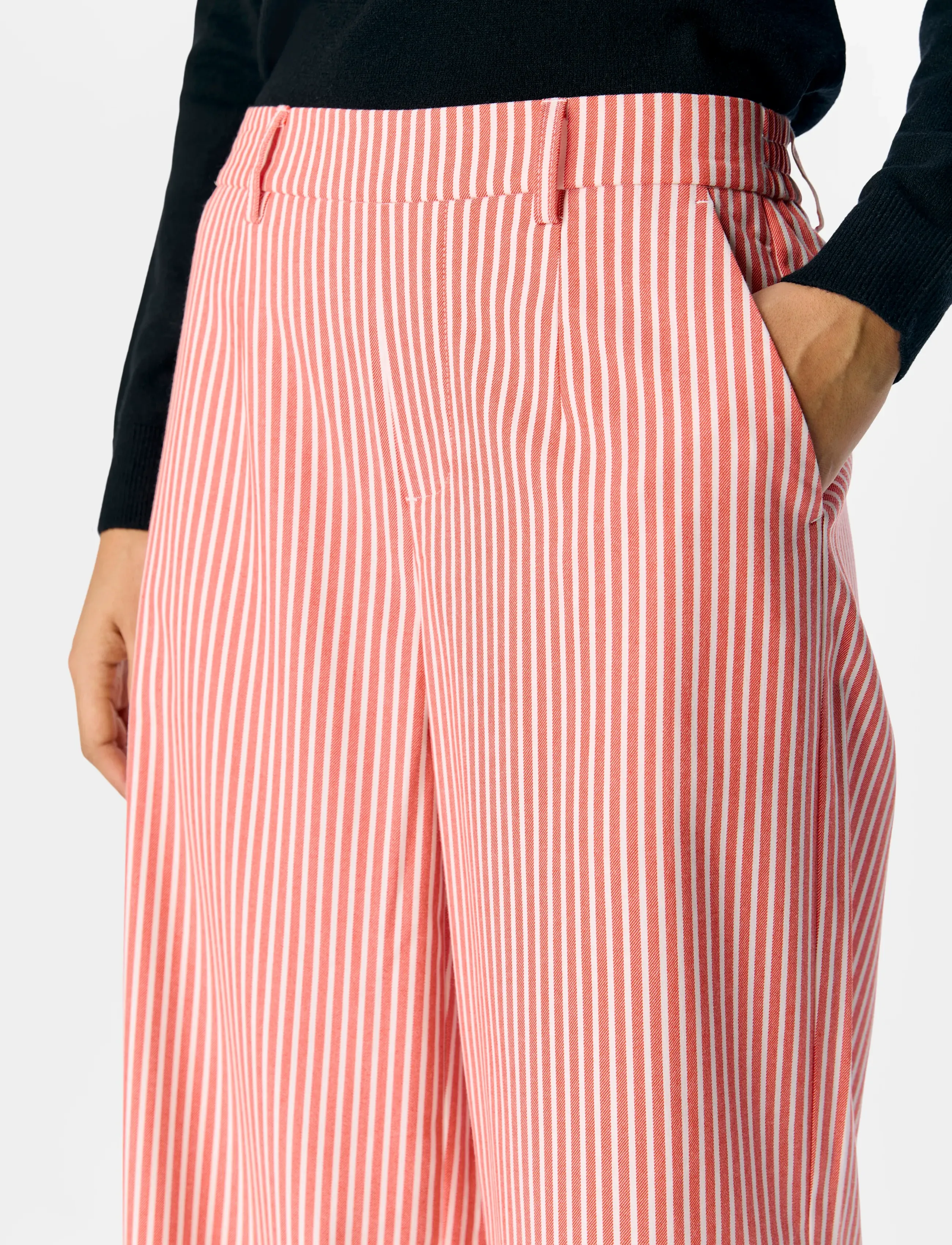 Object - OBJLISA WIDE PANT AOP NOOS - buxur með víðum skálmum - cloud dancer - 5