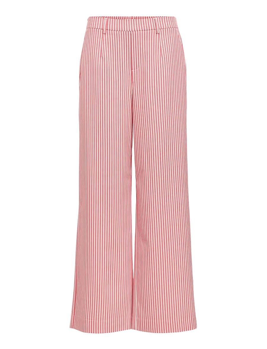 Object - OBJLISA WIDE PANT AOP NOOS - hosen mit weitem bein - cloud dancer - 1