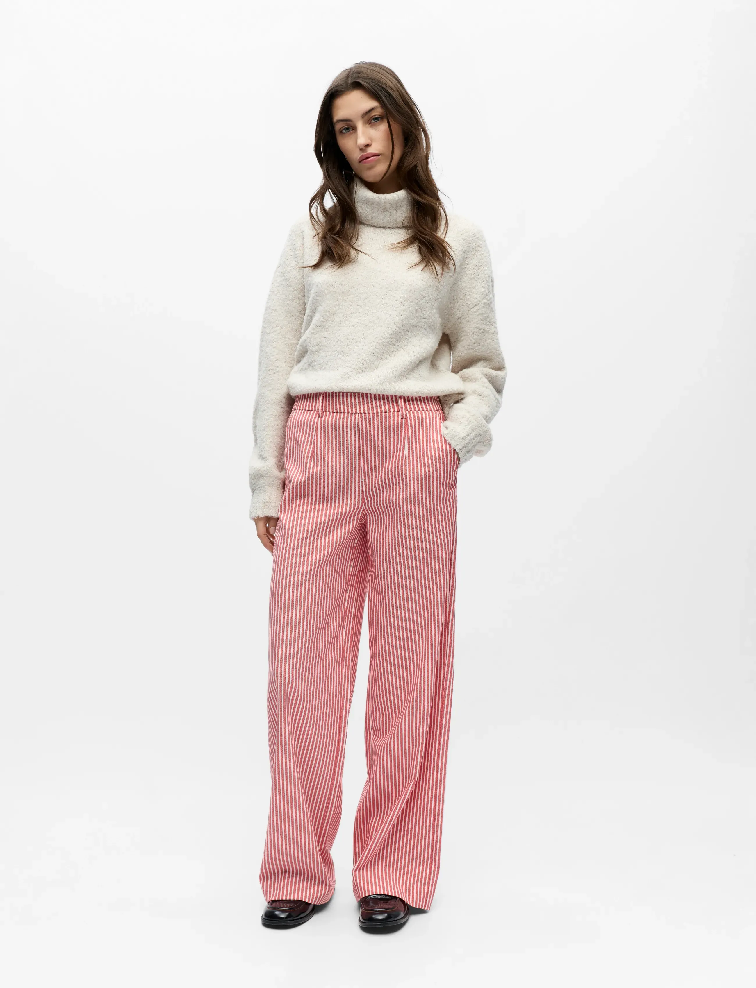 Object OBJLISA WIDE PANT AOP NOOS - Kläder - CLOUD DANCER / multi