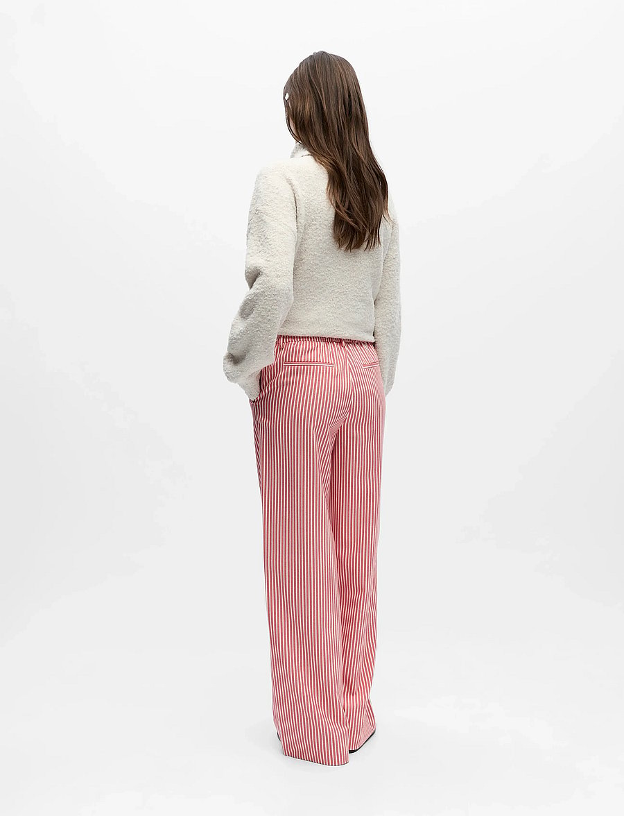 Object - OBJLISA WIDE PANT AOP NOOS - hosen mit weitem bein - cloud dancer - 2