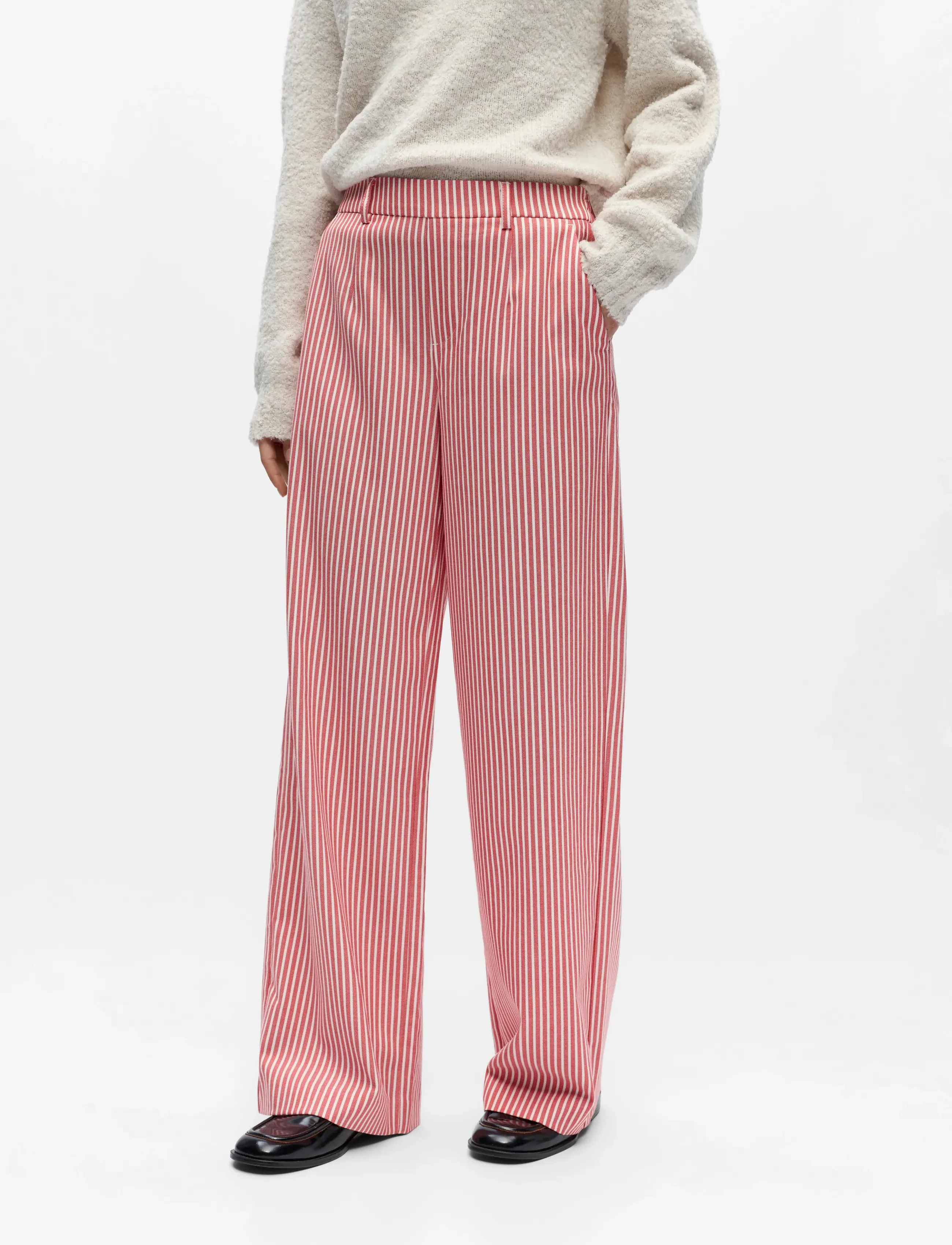 Object - OBJLISA WIDE PANT AOP NOOS - vida byxor - cloud dancer - 3