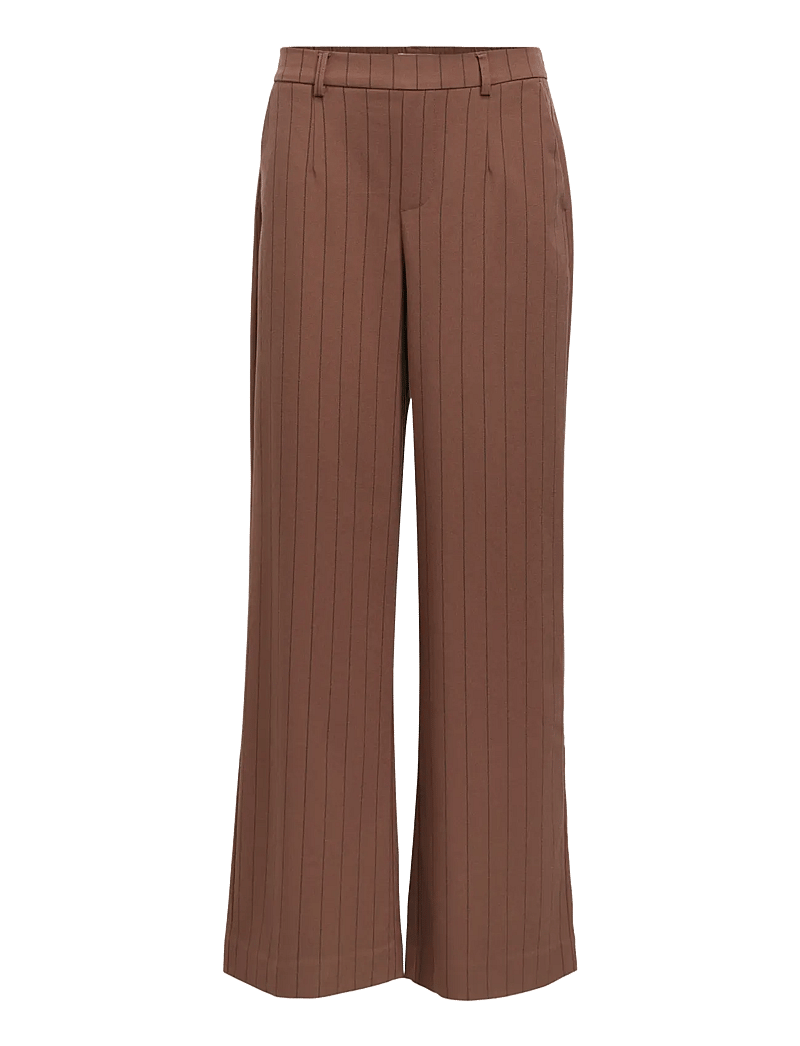 Object - OBJLISA WIDE PANT AOP NOOS - hosen mit weitem bein - cocoa brown - 1