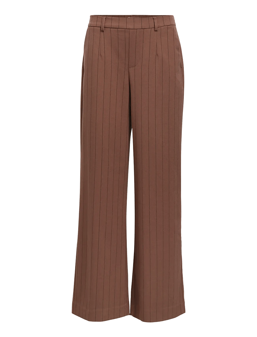 Object - OBJLISA WIDE PANT AOP NOOS - hosen mit weitem bein - cocoa brown - 1