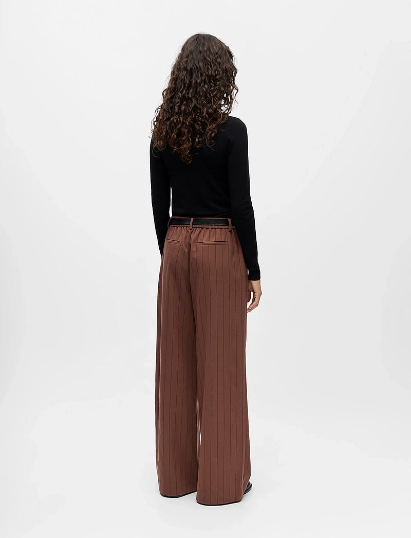 Object - OBJLISA WIDE PANT AOP NOOS - hosen mit weitem bein - cocoa brown - 2