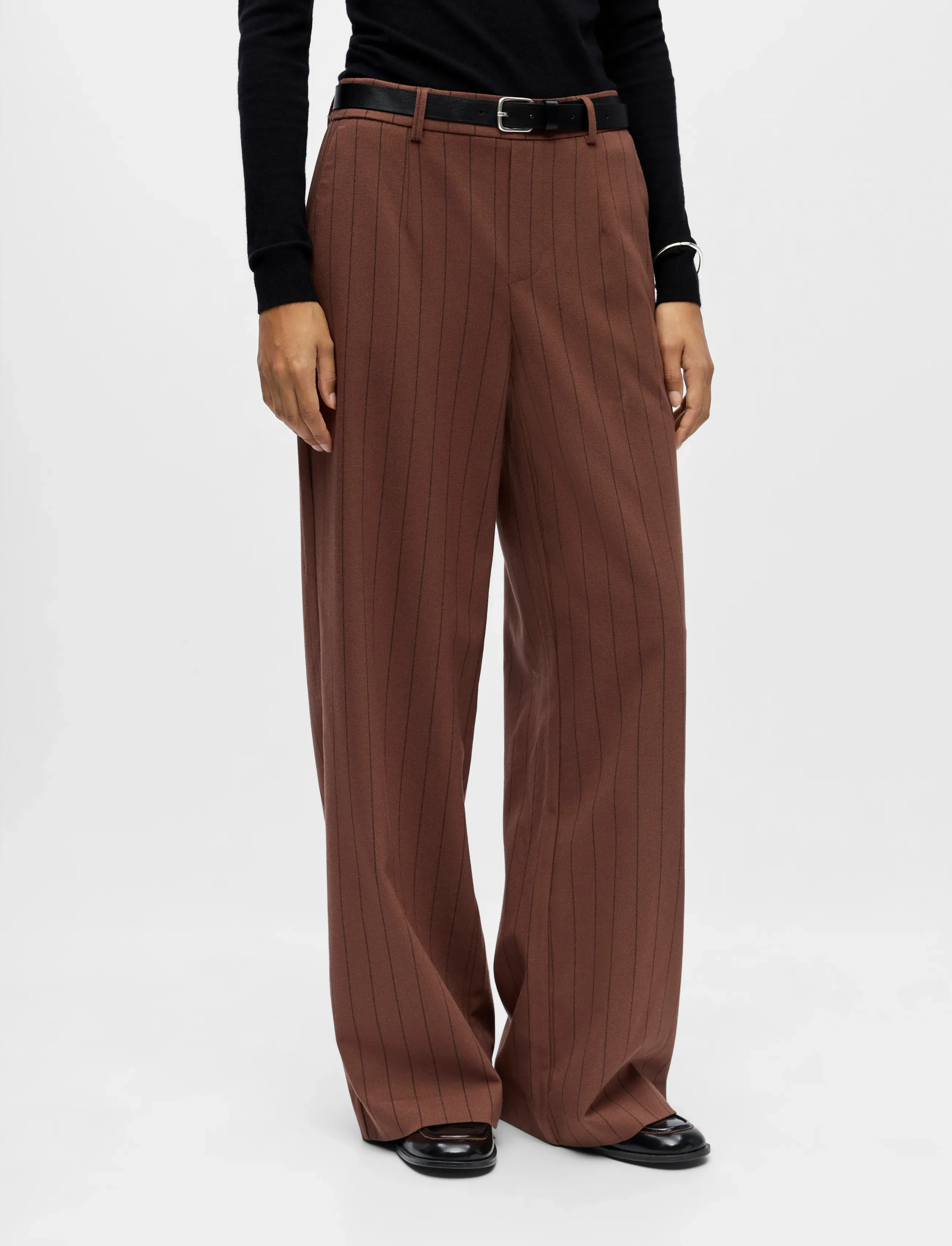 Object - OBJLISA WIDE PANT AOP NOOS - wide leg trousers - cocoa brown - 4