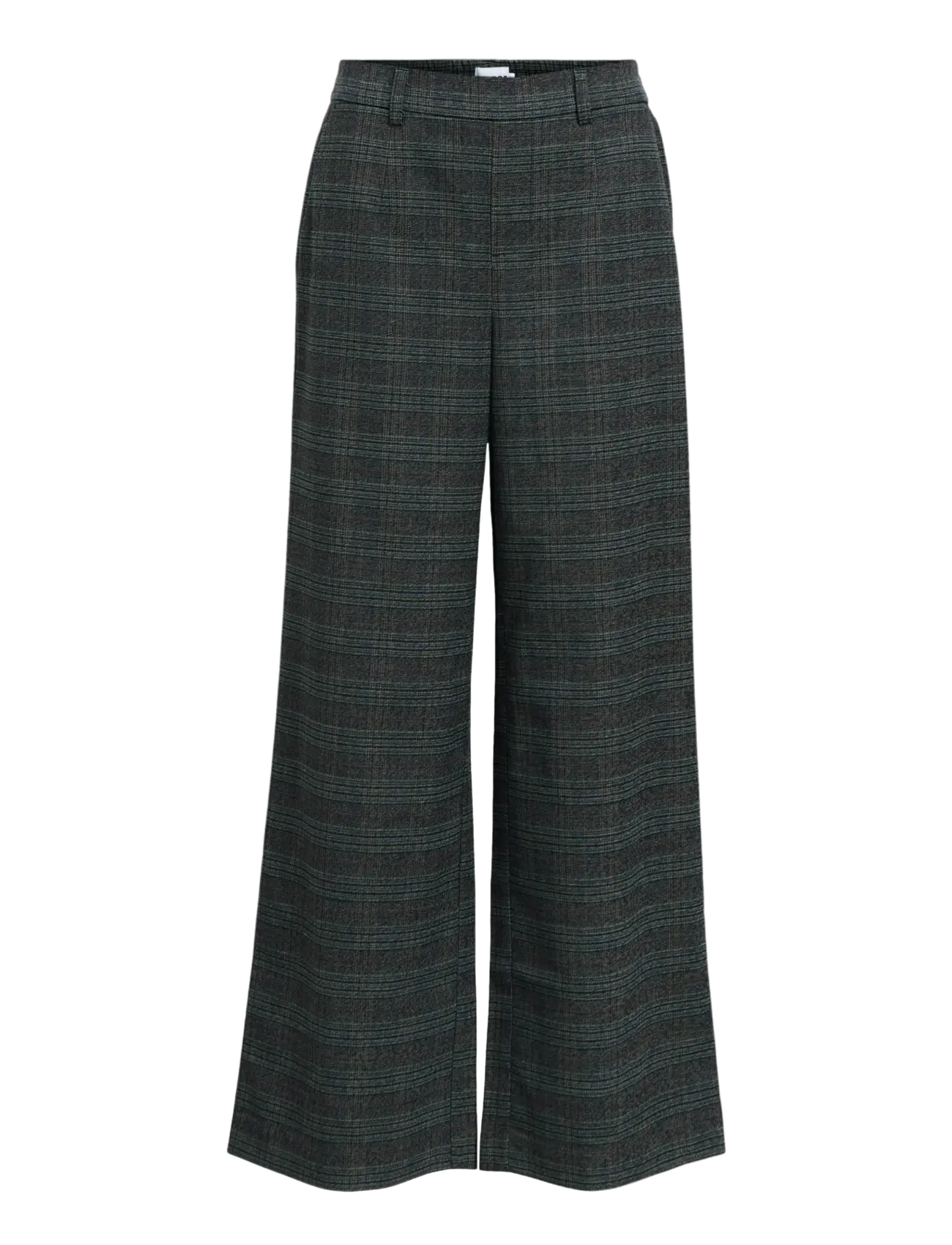 Object - OBJLISA WIDE PANT AOP NOOS - bukser med brede ben - dark grey melange - 1