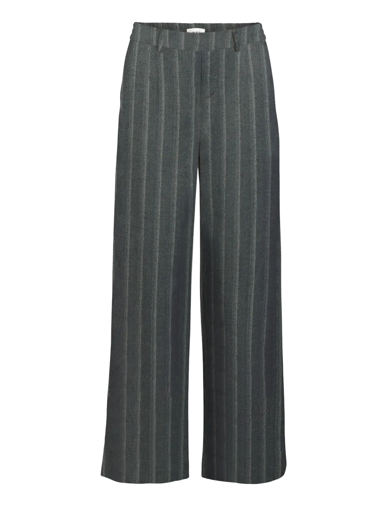 Object - OBJLISA WIDE PANT AOP NOOS - laia säärega püksid - medium grey melange - 1
