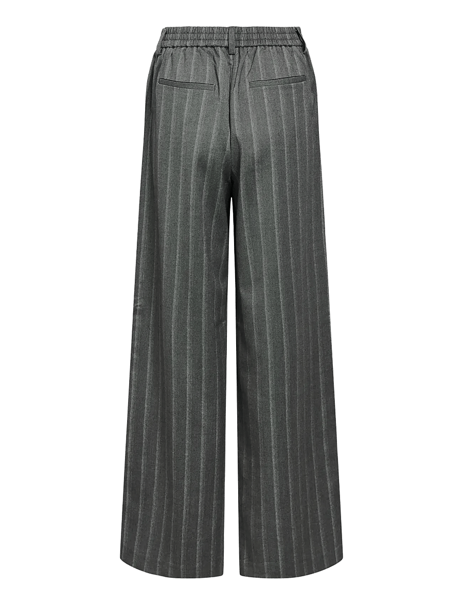 Object - OBJLISA WIDE PANT AOP NOOS - laia säärega püksid - medium grey melange - 2
