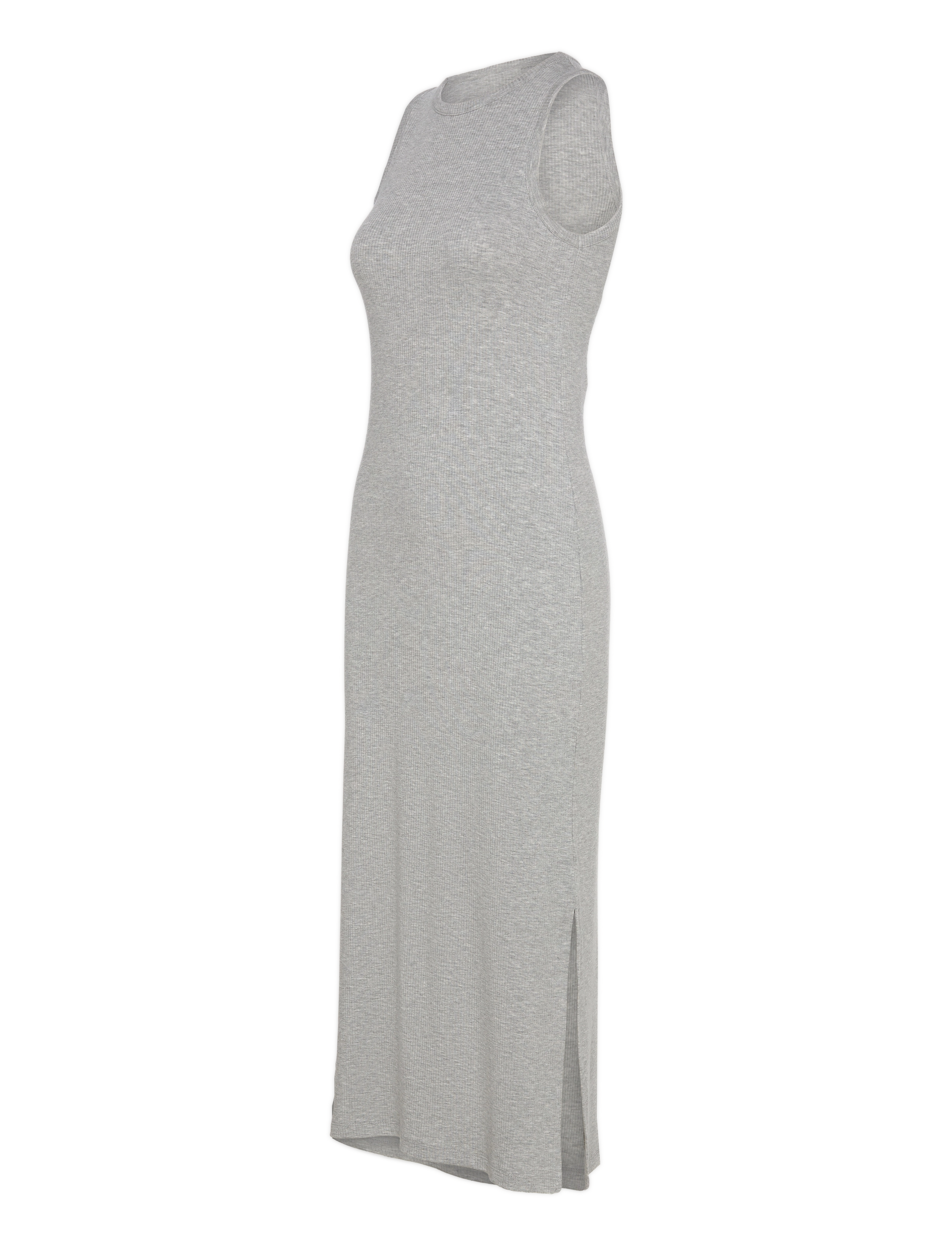 Object - OBJJAMIE S/L LONG DRESS NOOS - midi dresses - light grey melange - 2