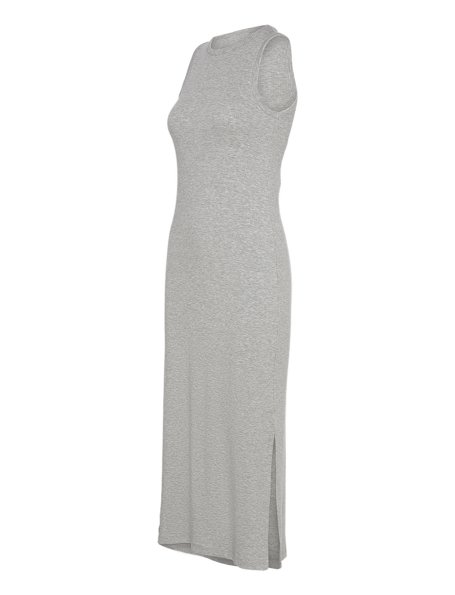 Object - OBJJAMIE S/L LONG DRESS NOOS - midikleider - light grey melange - 2